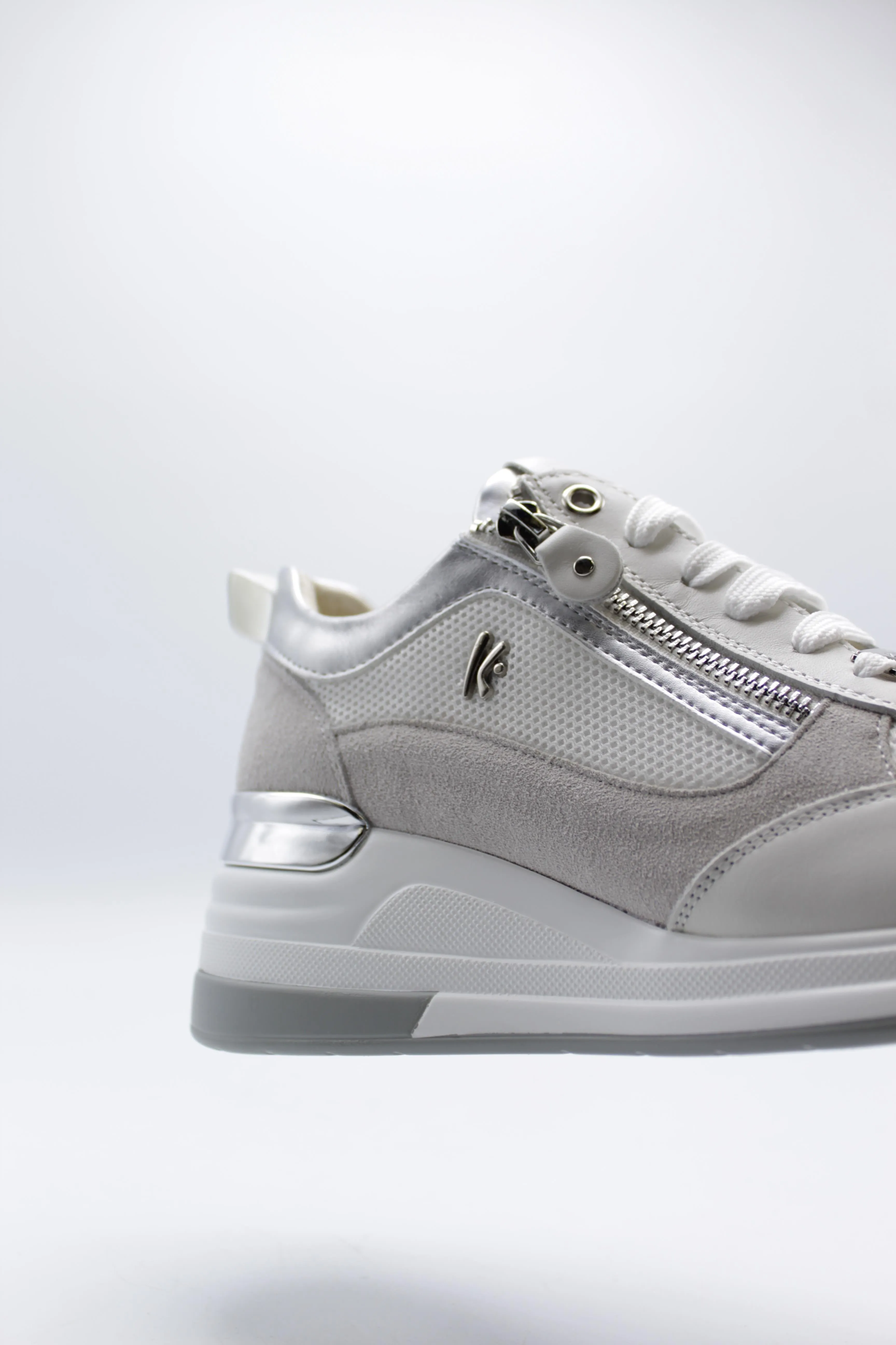 KEY'S Sneakers con zeppa Donna - Bianco/rosa modello 9021