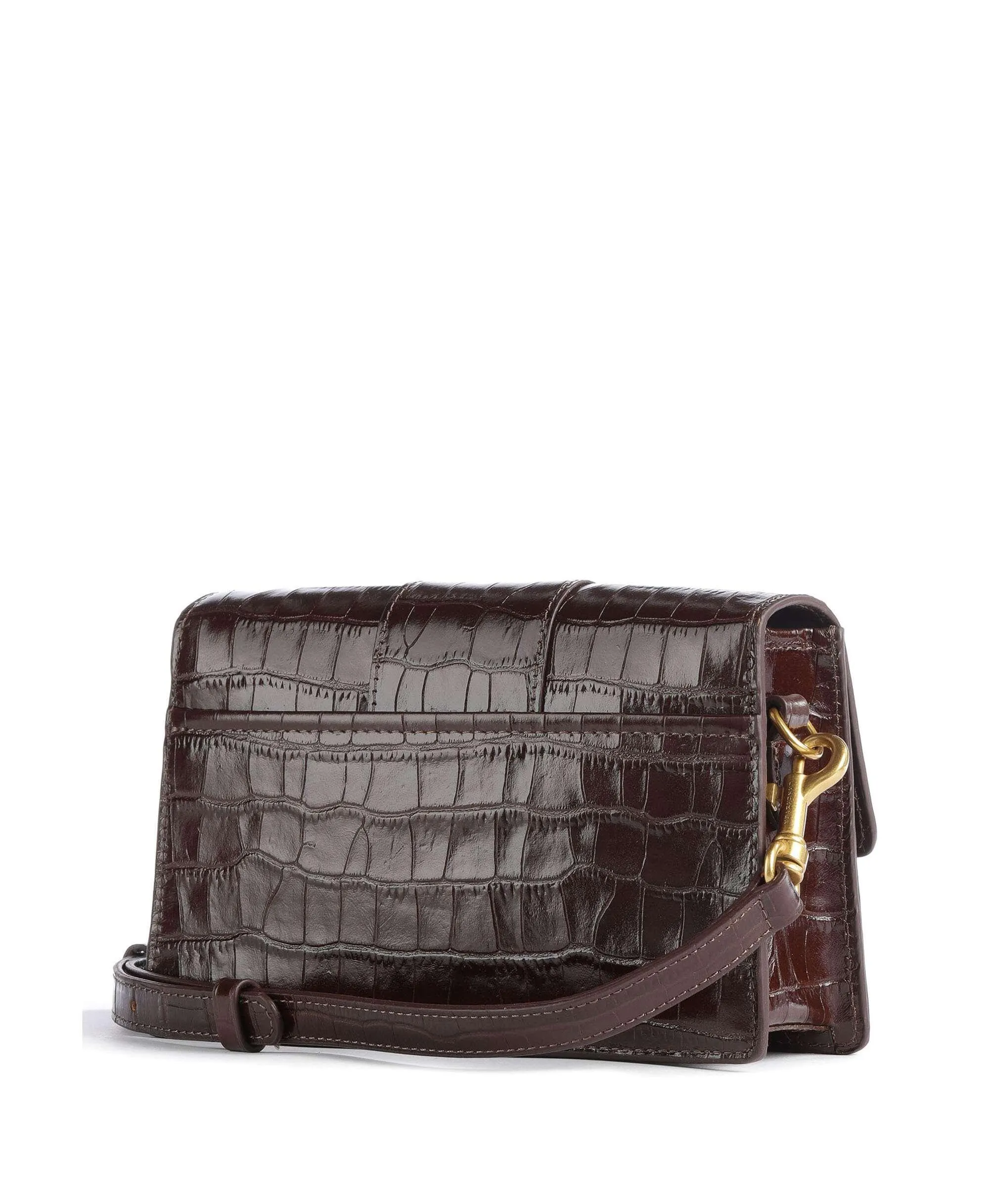  Lancaster Exotic Ily Borsa a tracolla pelle di vacchetta goffrata marrone scuro  