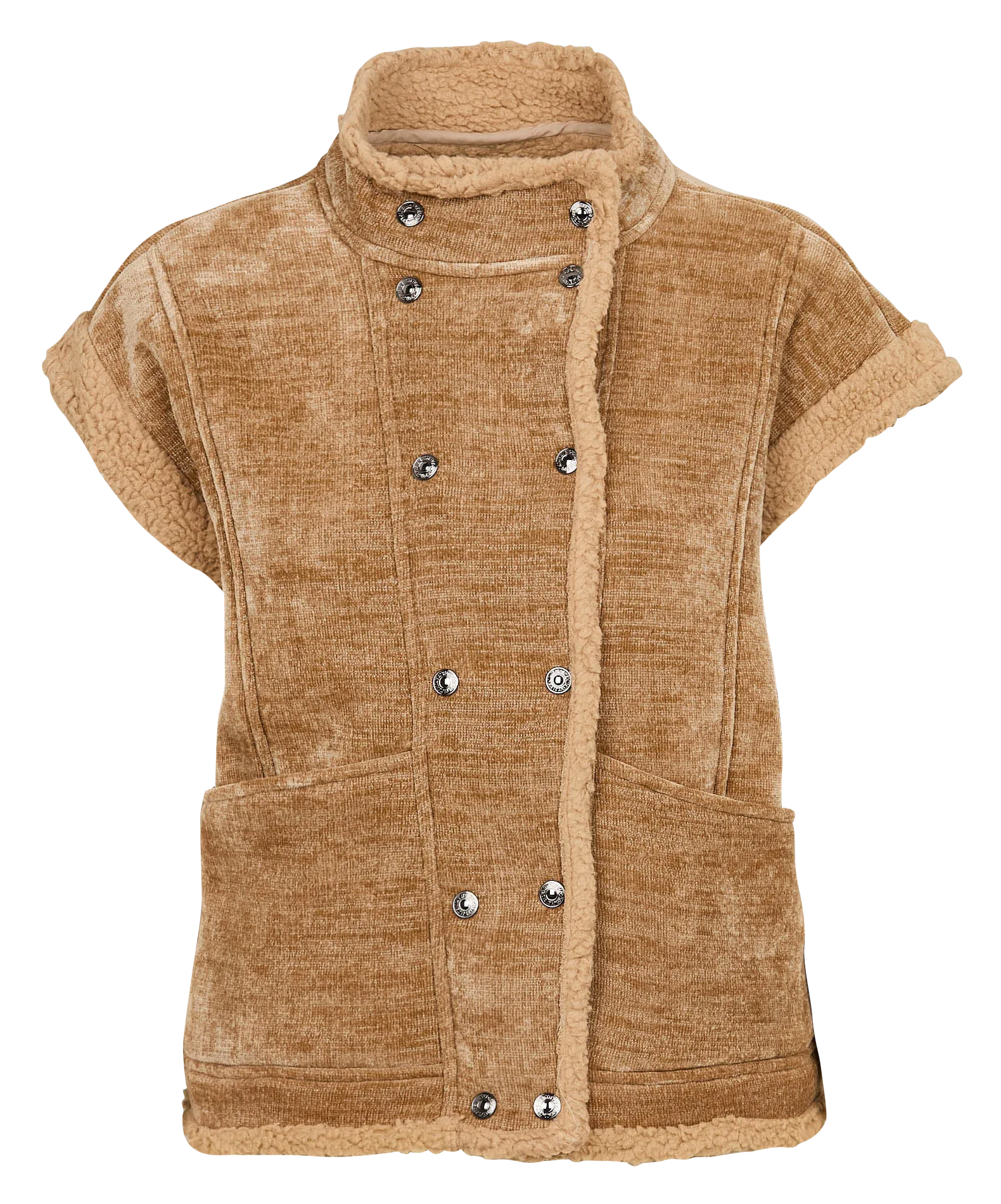  LE TEMPS DES CERISES   FUJI - Giacca smanicata effetto shearling | Marrone