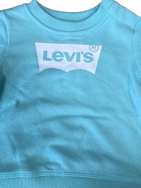 Levi's Kids Lightweight children's sweatshirt in French Terry Batwing 6E9078-E2D pastel turquoise