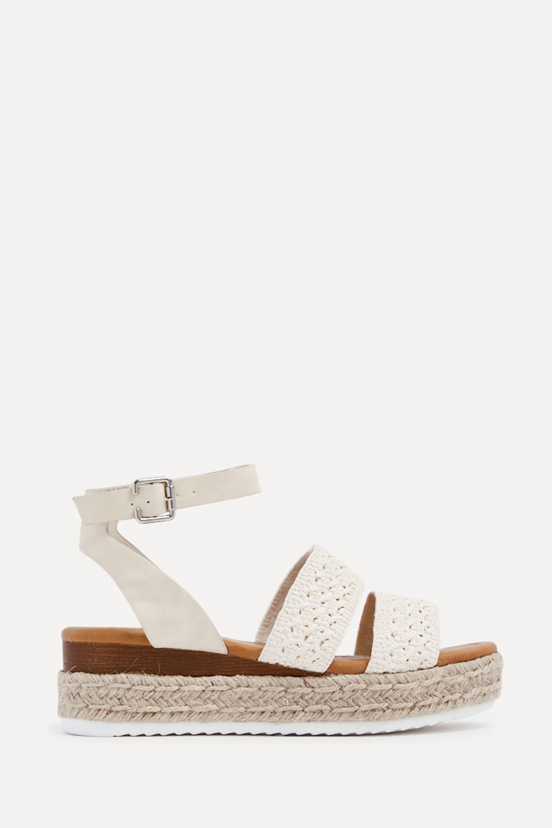 Linzi - Daria - Zeppe con zeppa e zeppa con zeppa e due cinturini stile espadrillas
