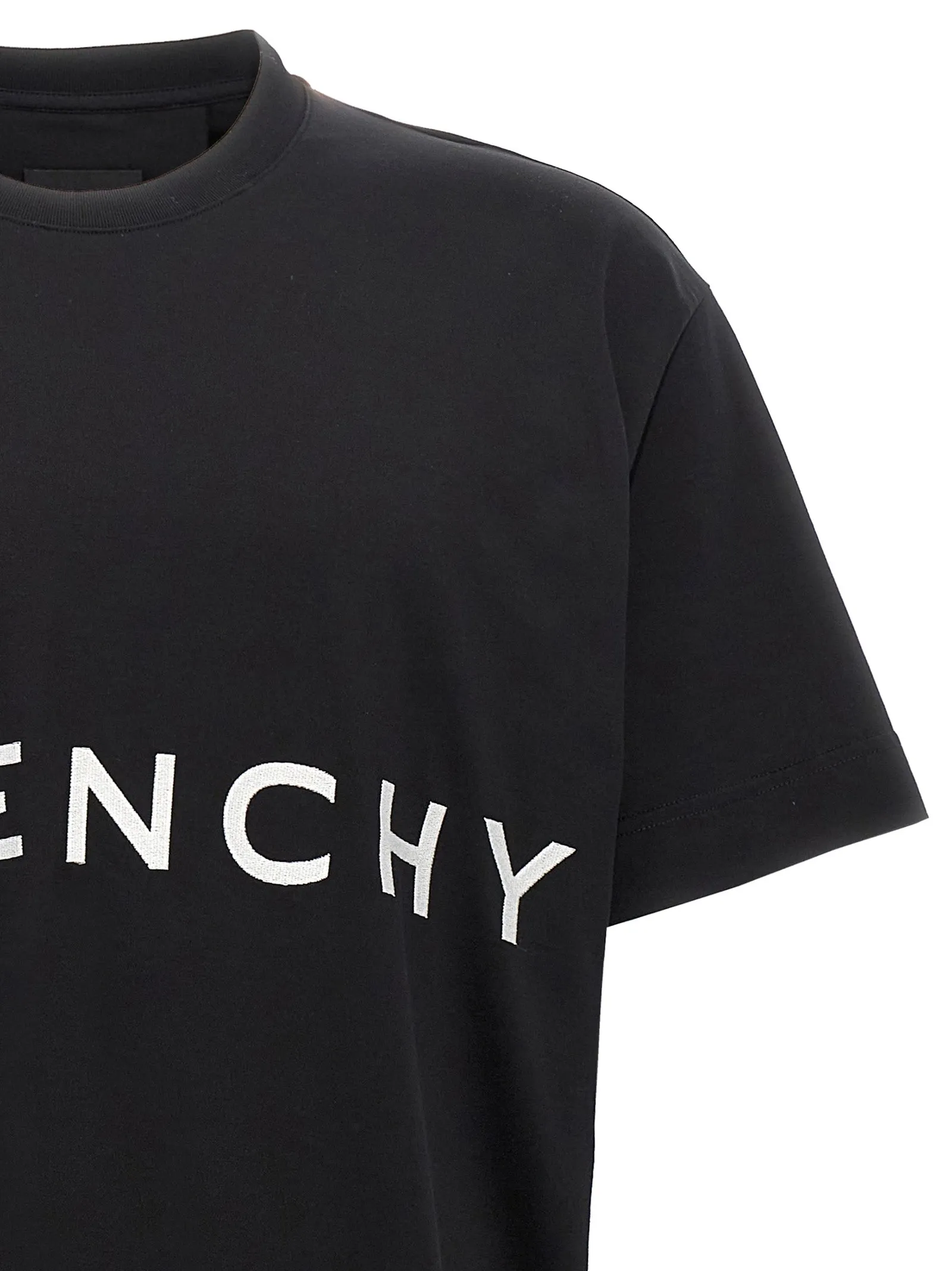 Logo Embroidery T Shirt Bianco/Nero