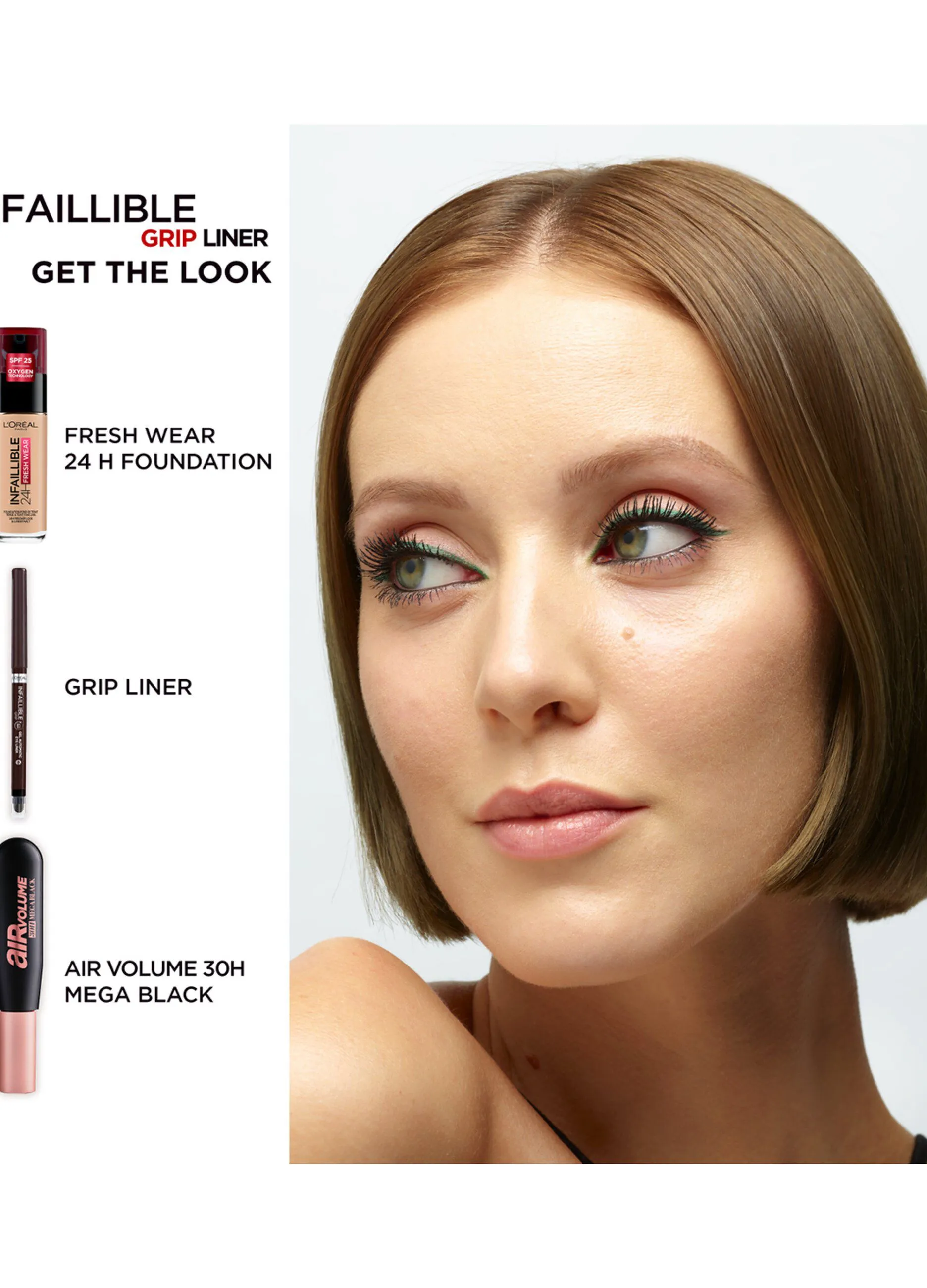 L'OREAL  L'Oréal Paris Matita Automatica in Gel Infaillible 36H Grip Liner, Tratto Sfumabile a Lunga Tenuta, Waterproof, Formula