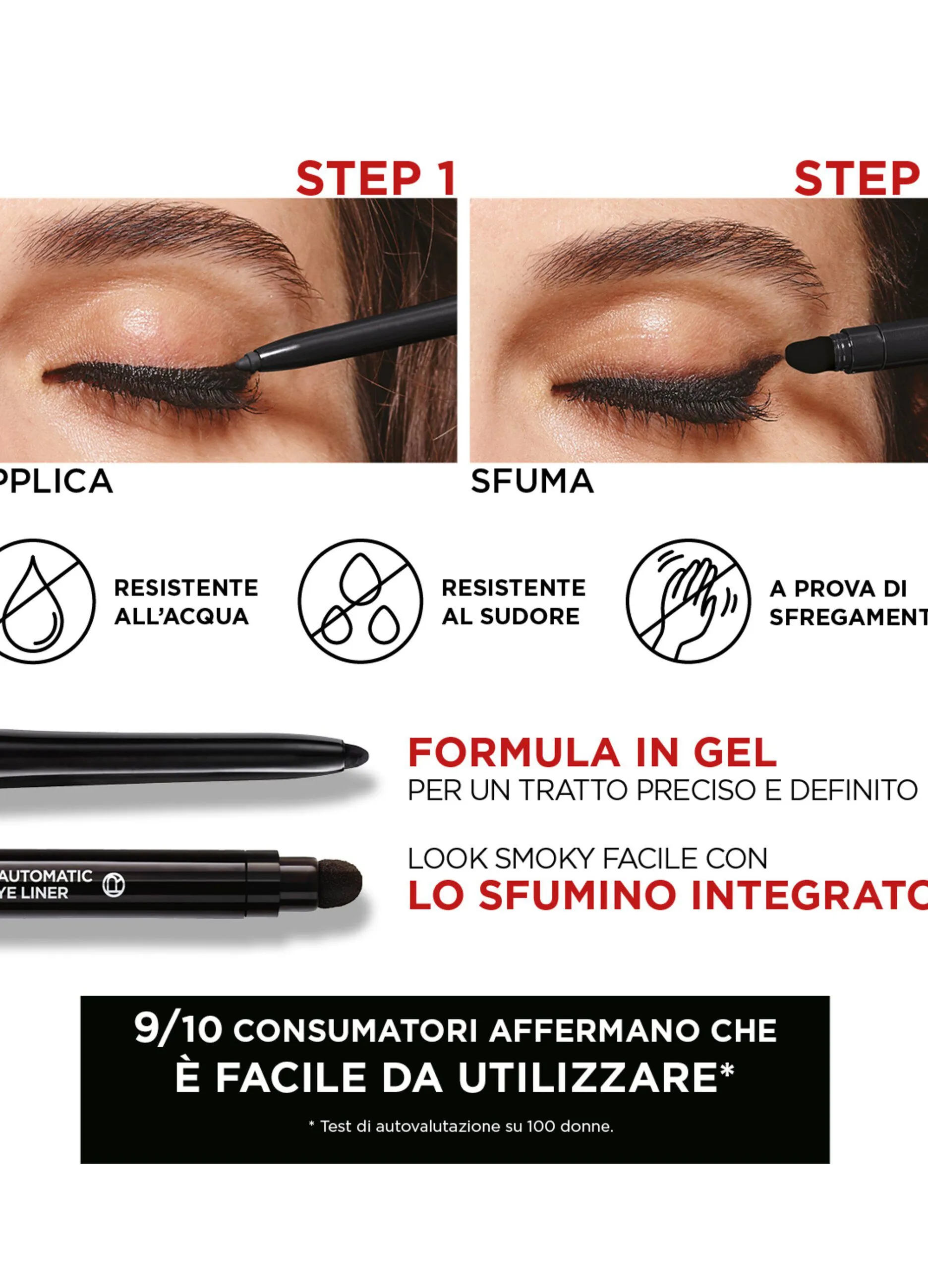 L'OREAL  L'Oréal Paris Matita Automatica in Gel Infaillible 36H Grip Liner, Tratto Sfumabile a Lunga Tenuta, Waterproof, Formula