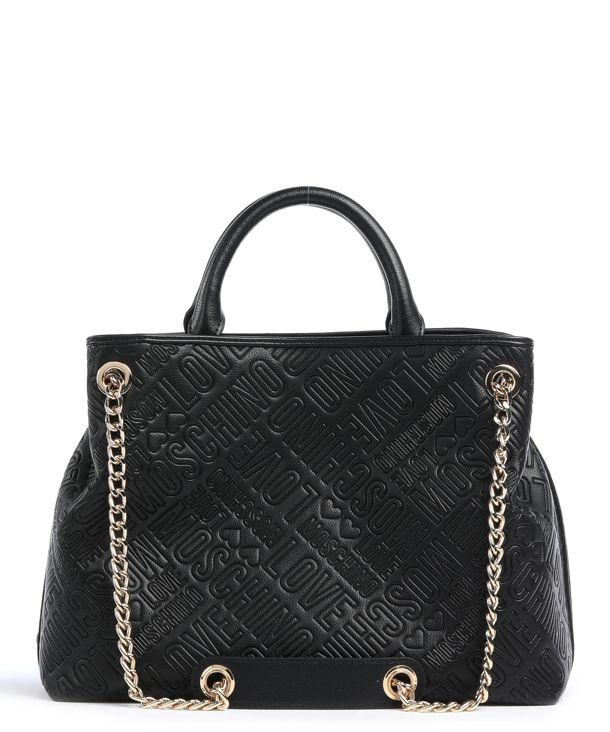  Love Moschino Embossment Borsa a mano pelle sintetica nero  