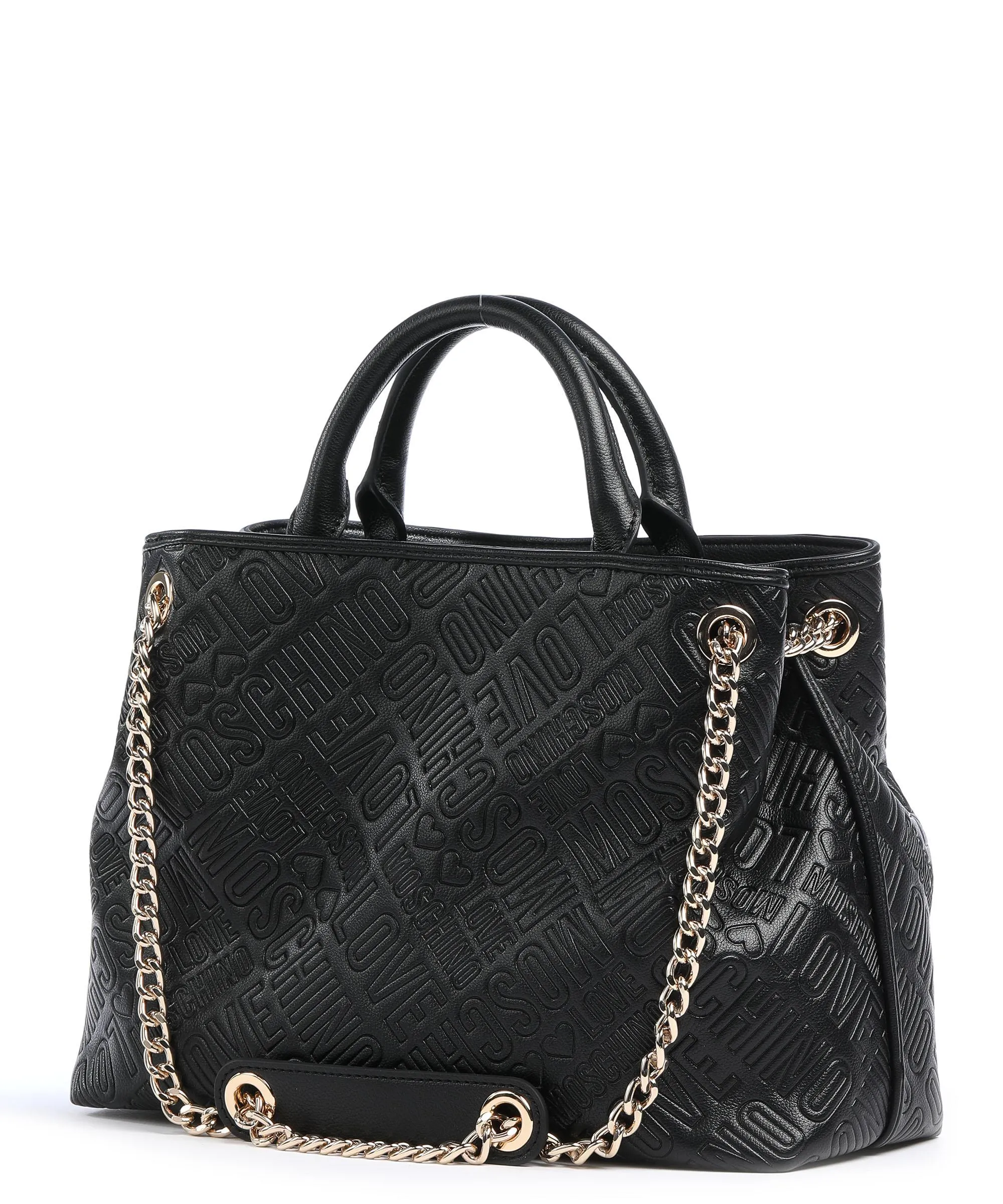  Love Moschino Embossment Borsa a mano pelle sintetica nero  