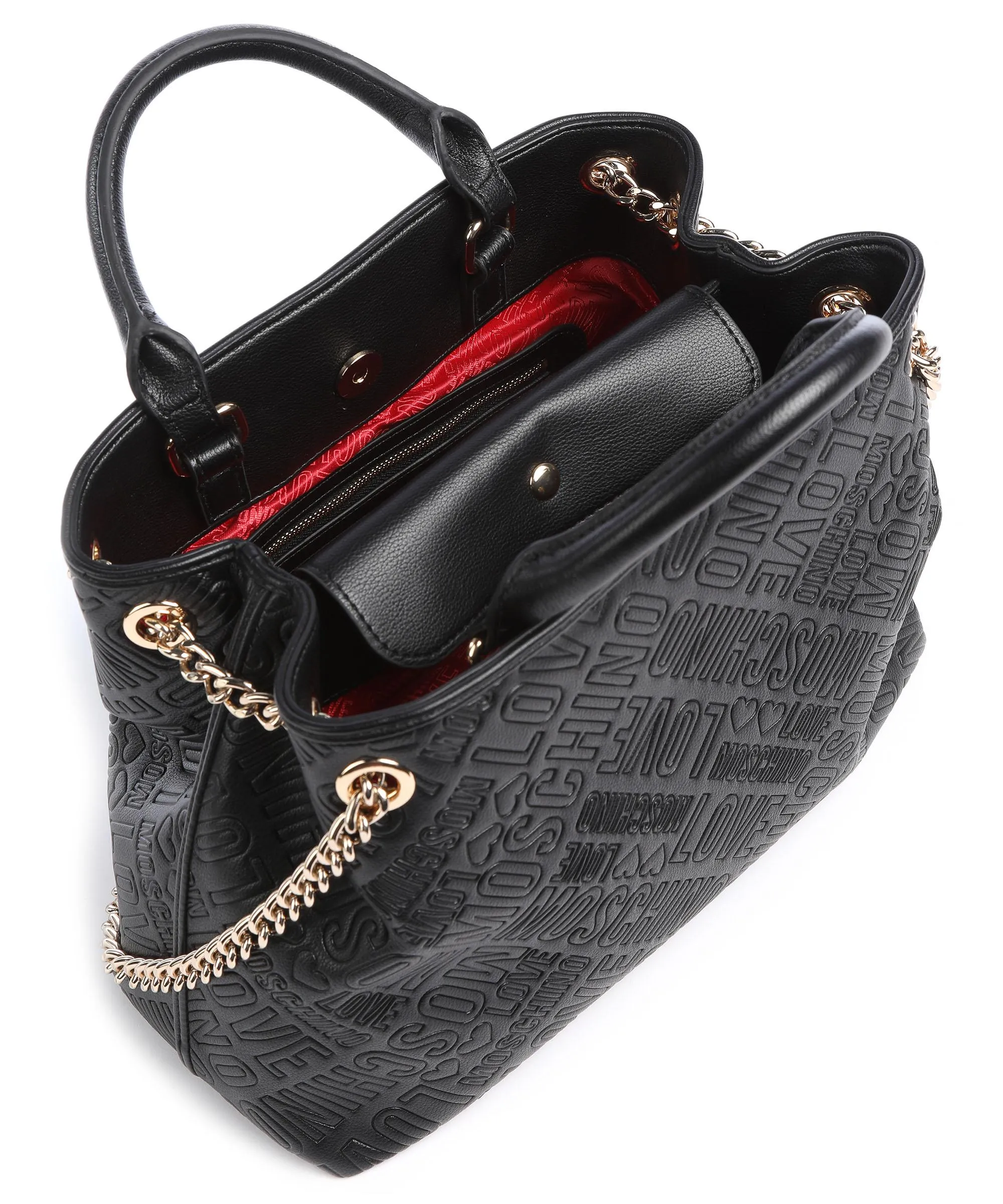  Love Moschino Embossment Borsa a mano pelle sintetica nero  