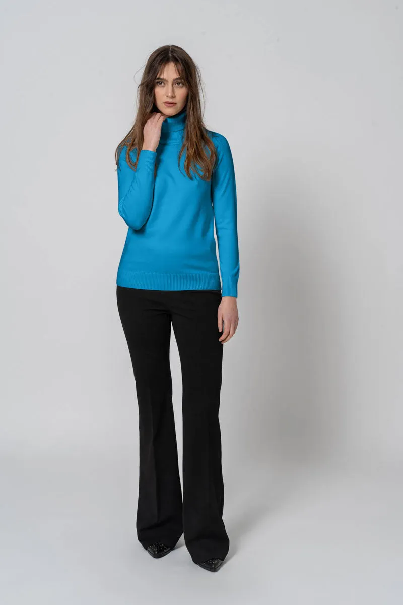 Maglia Basic collo alto azzurra