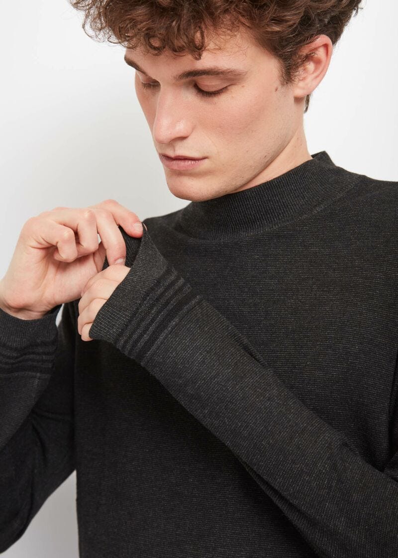 Maglione a collo alto in filato