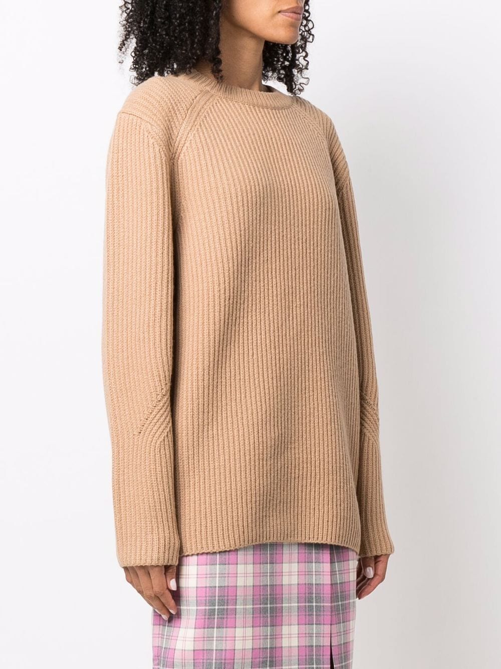 maglione a coste girocollo