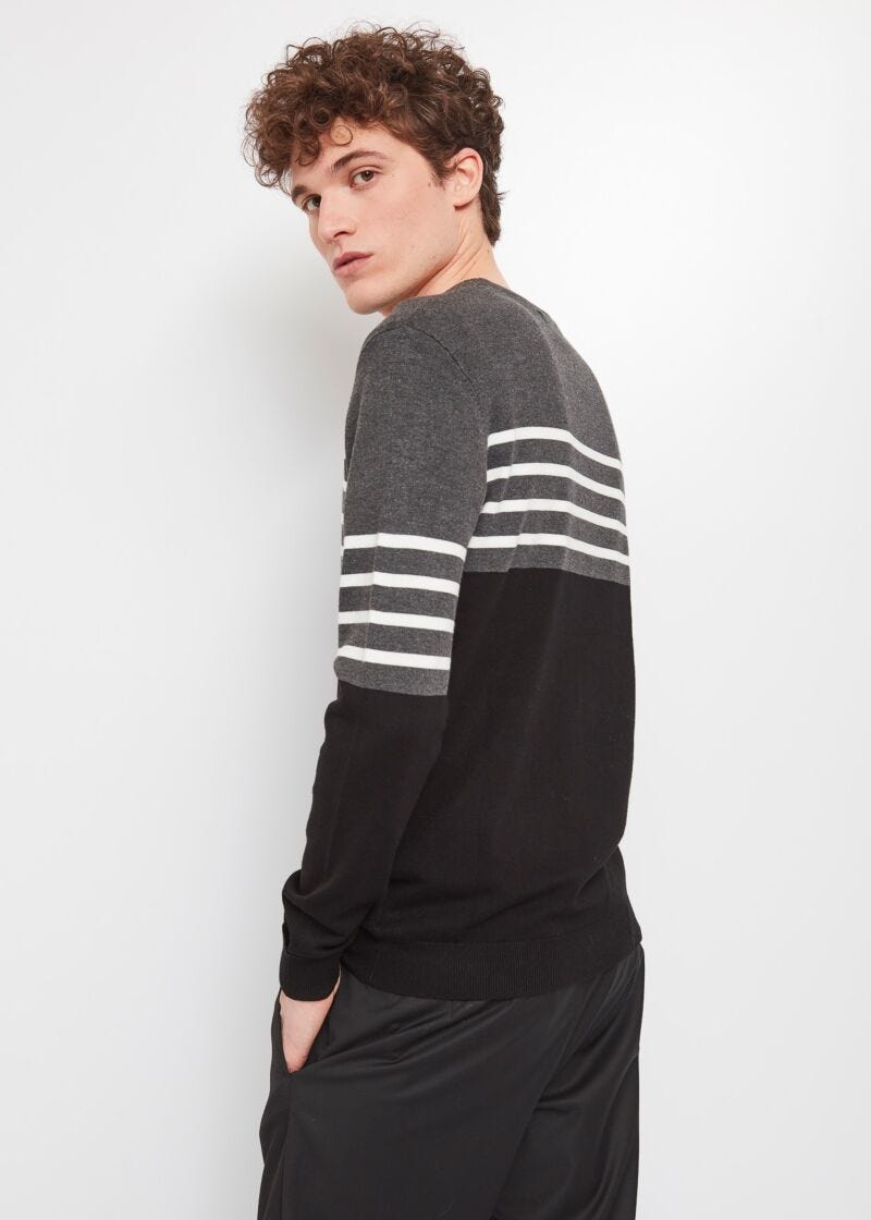 Maglione a righe jacquard