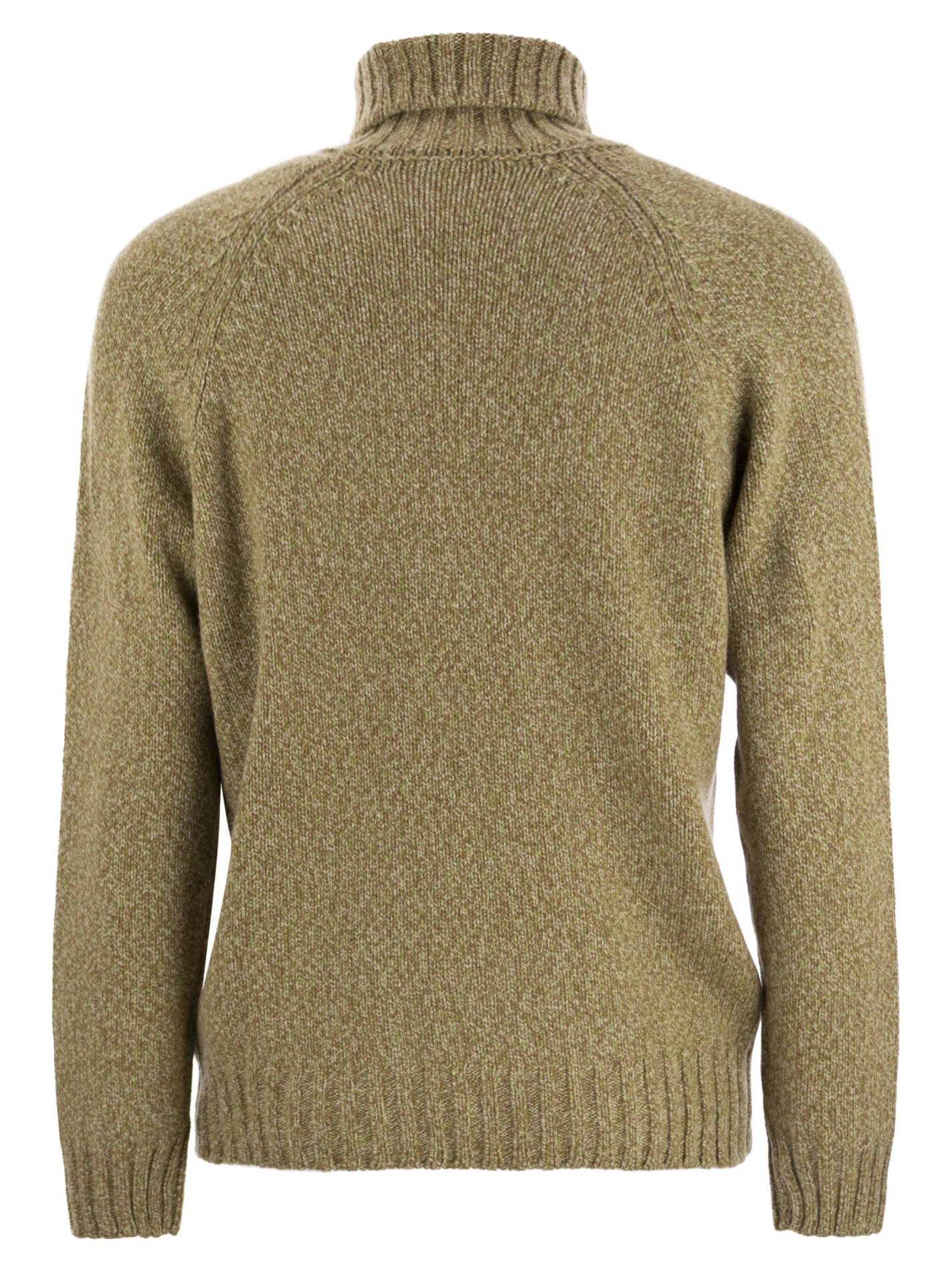 Maglione collo alto in cashmere e lana moulinè