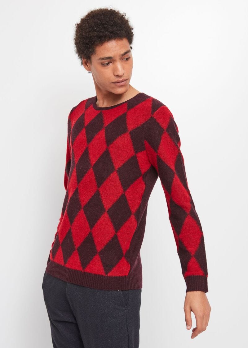 Maglione con motivo a rombi