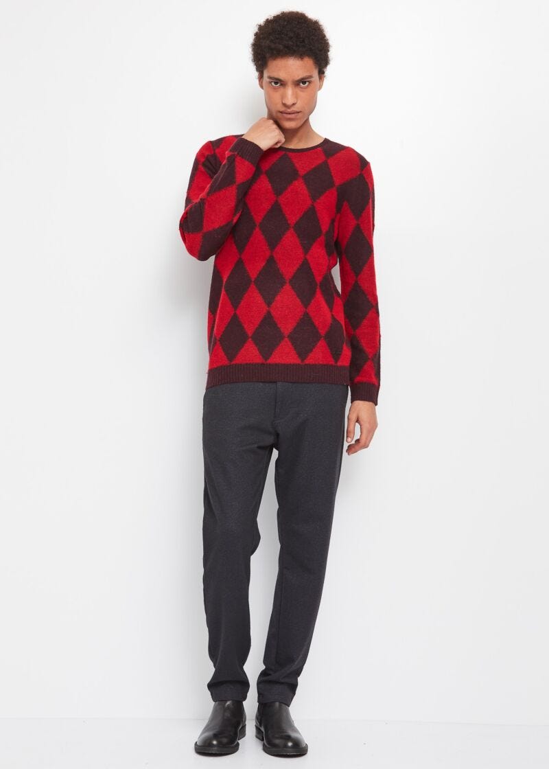 Maglione con motivo a rombi