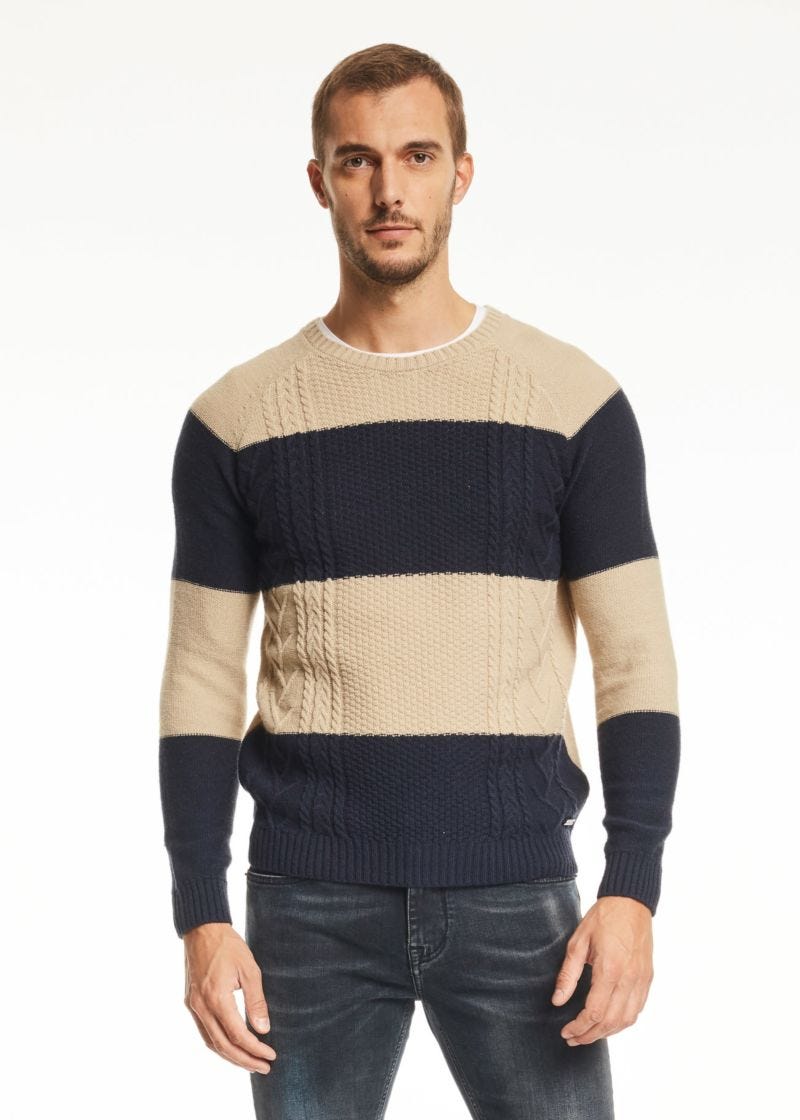 Maglione con motivo color block