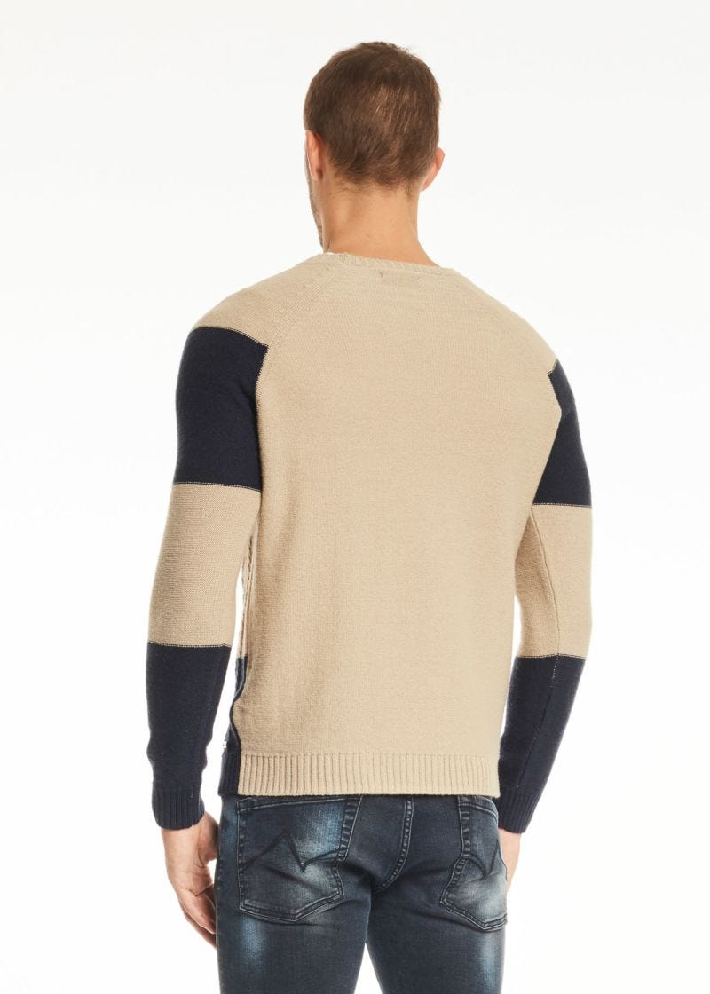 Maglione con motivo color block