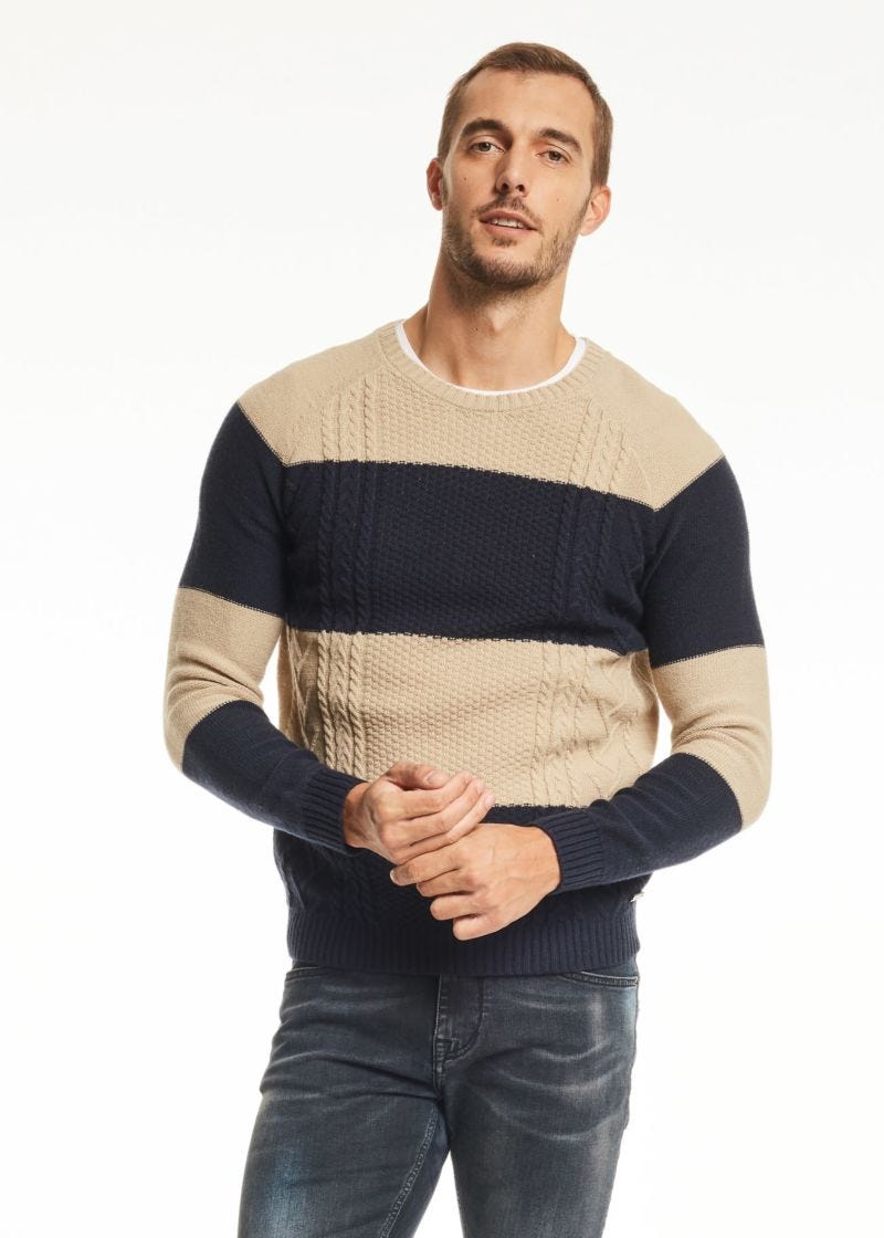 Maglione con motivo color block