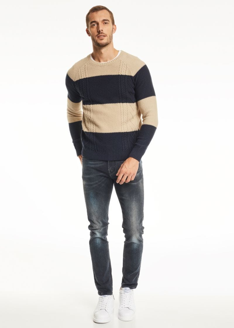 Maglione con motivo color block