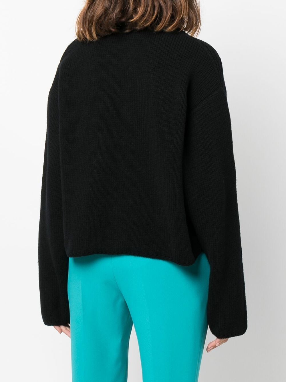 maglione con ricamo floreale