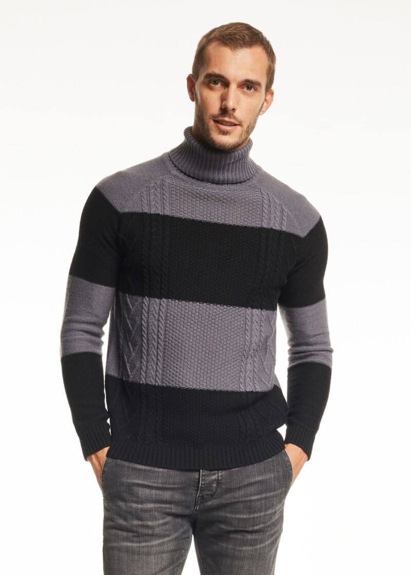 Maglione dolcevita con maniche raglan