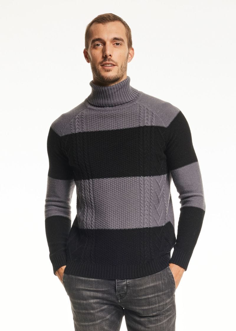 Maglione dolcevita con maniche raglan