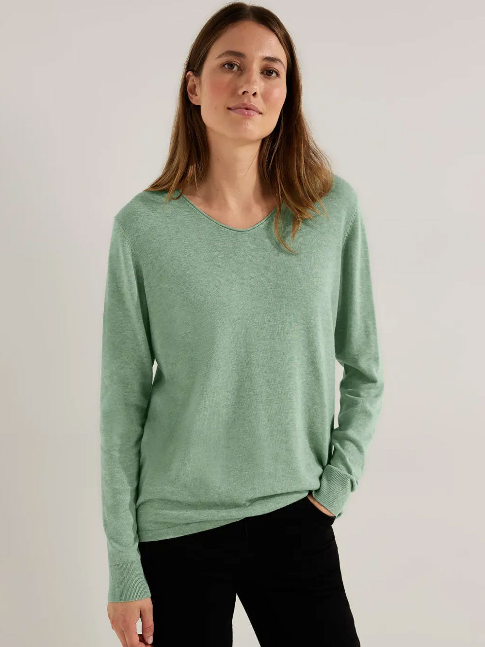 Maglione Donna maglia fine verde