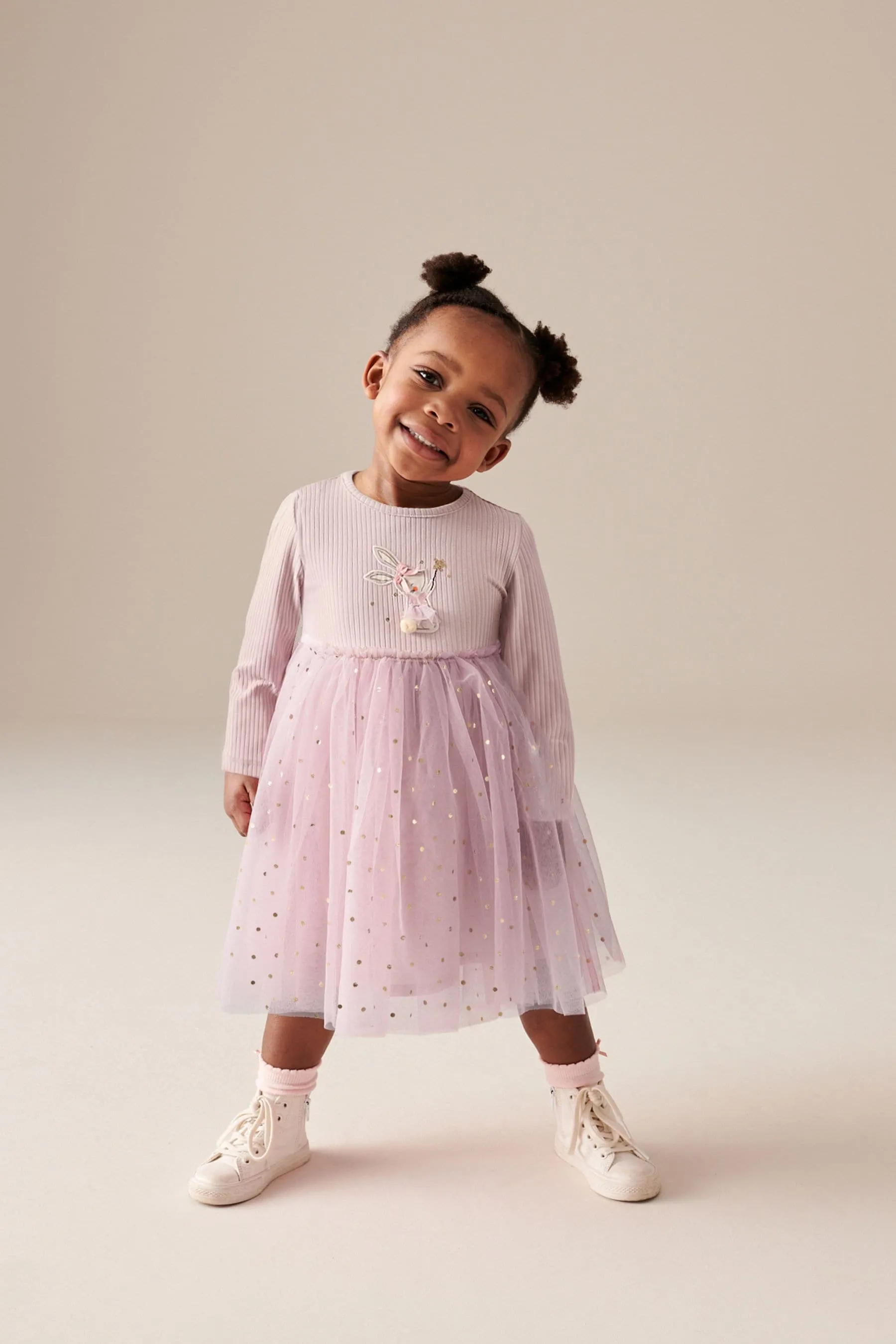 Manica Lunga Mesh Vestito (3mesi -7anni)    