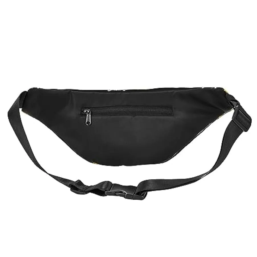 Marsupio con sfondo nero girasole per donna uomo marsupio cintura regolabile casual marsupio marsupio per viaggi escursionismo m