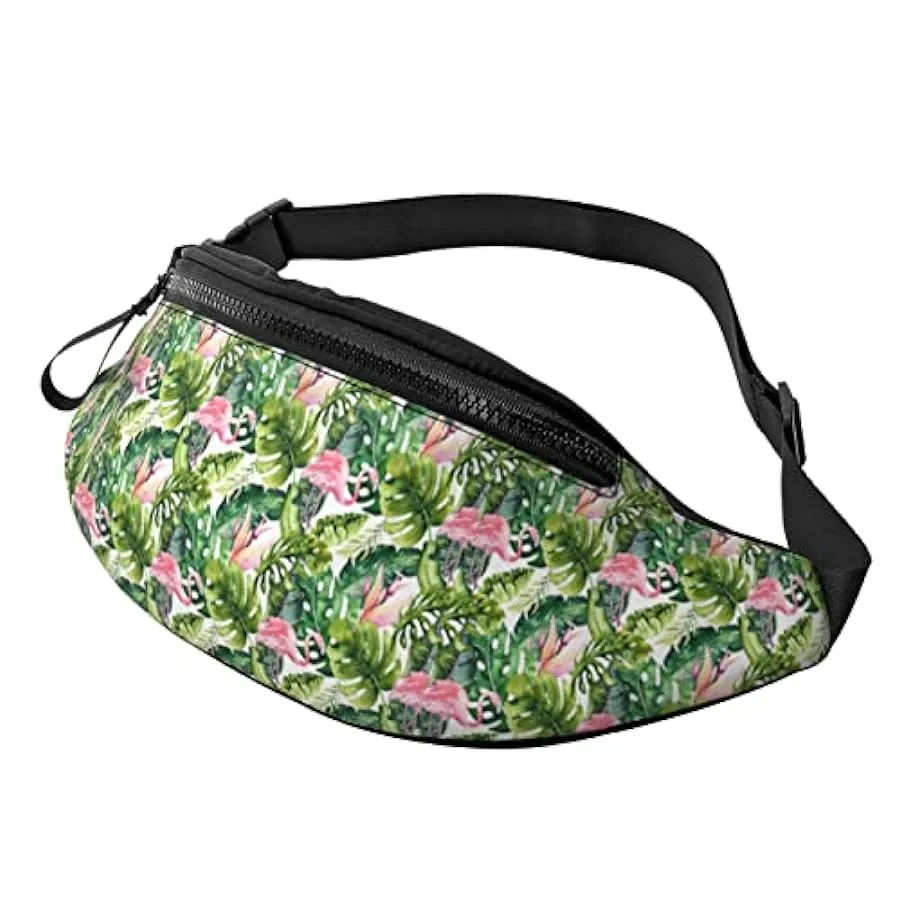 Marsupio da escursionismo Foglie tropicali Flamingo Summer Crossbody Marsupio Marsupio leggero 159693913