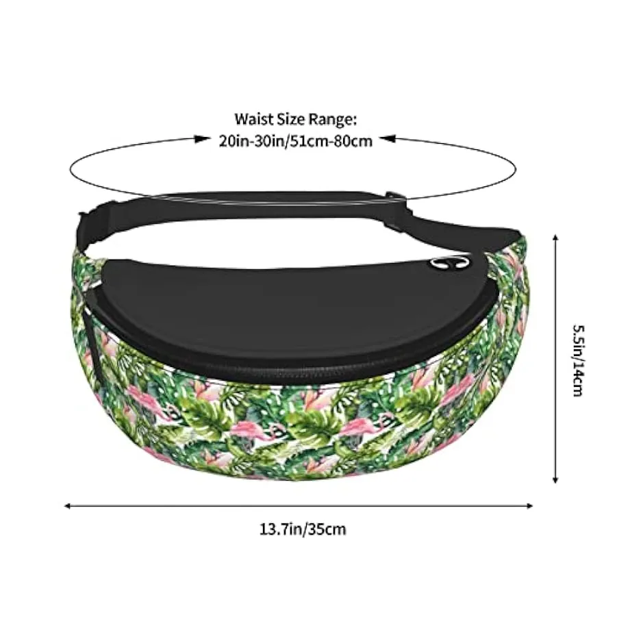 Marsupio da escursionismo Foglie tropicali Flamingo Summer Crossbody Marsupio Marsupio leggero 159693913