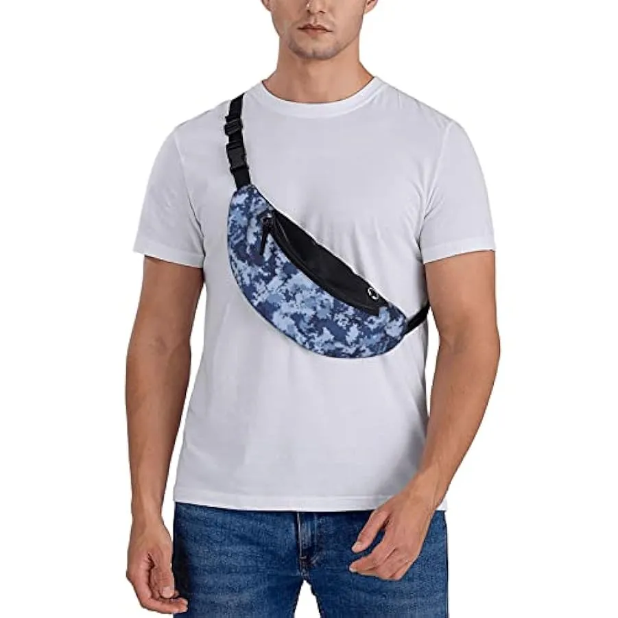 Marsupio mimetico blu navy Marsupio a tracolla per uomo donna. Marsupio per viaggi,passeggiate,corsa,escursionismo,pesca. 174821
