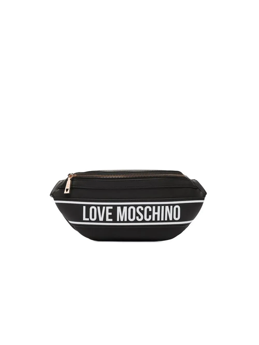 Marsupio Pu - Nero + Print Logo Bianco
