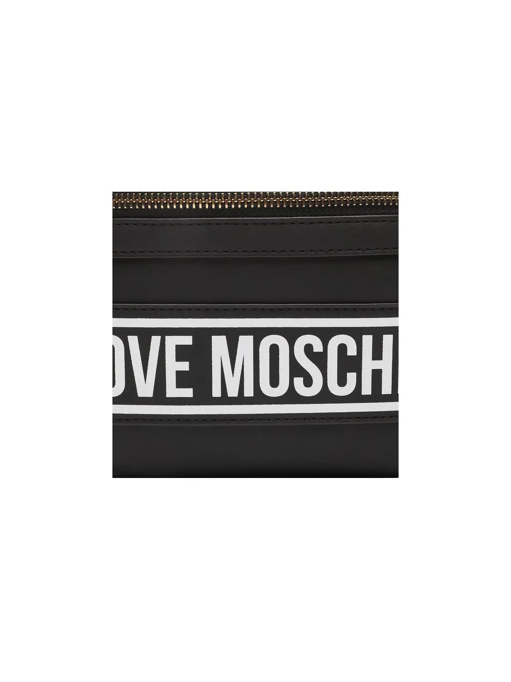 Marsupio Pu - Nero + Print Logo Bianco
