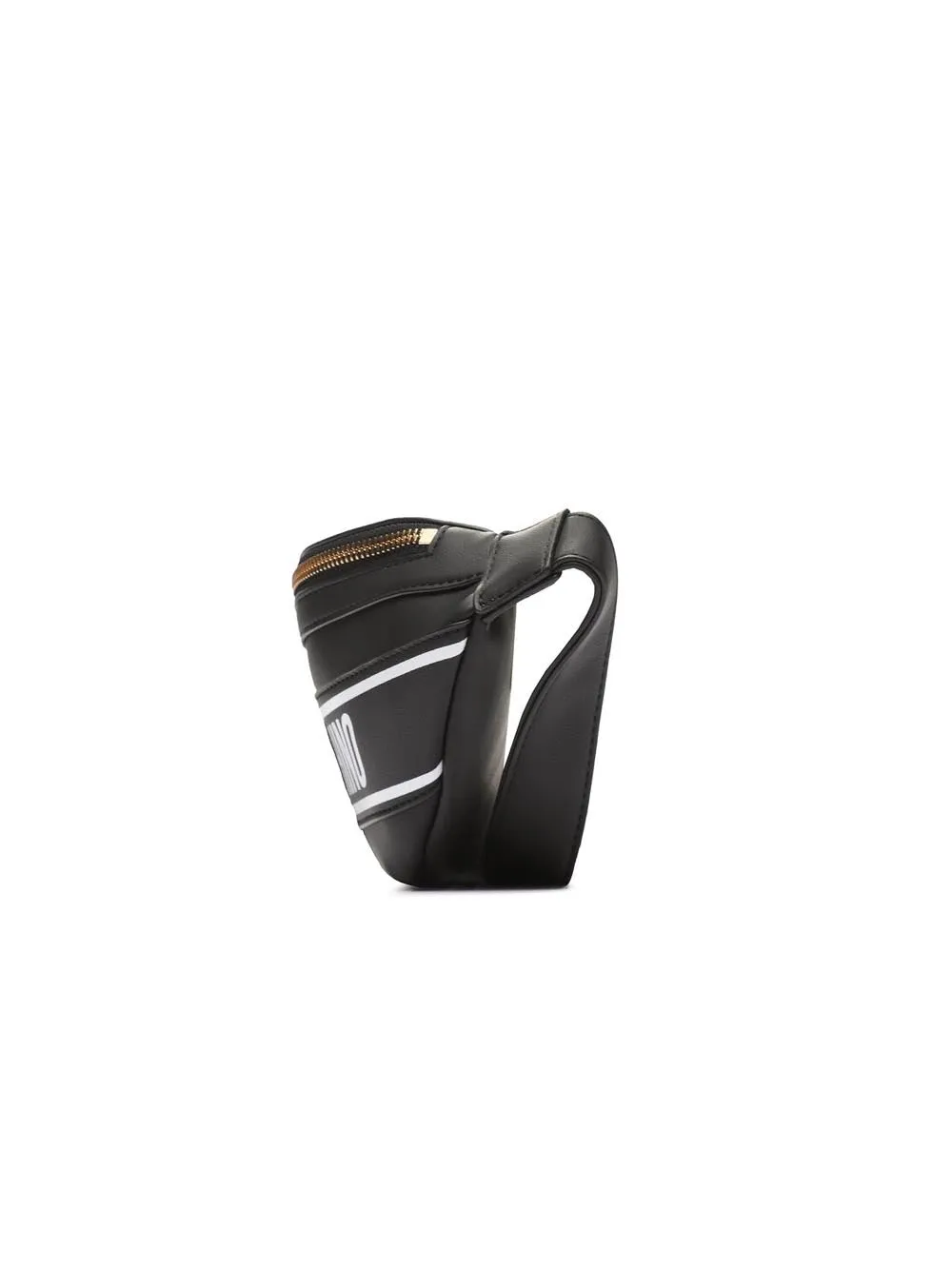 Marsupio Pu - Nero + Print Logo Bianco