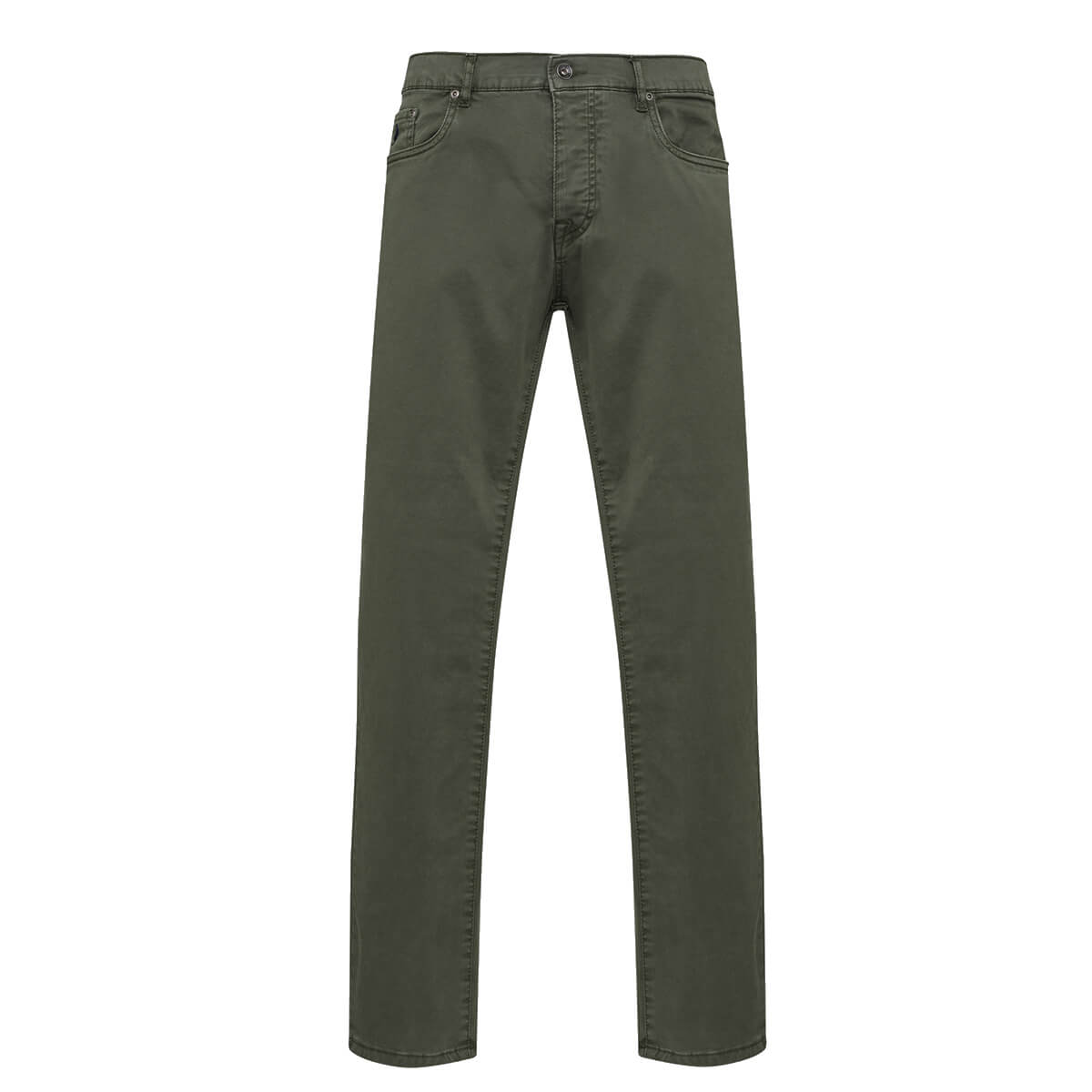 MCS pantaloni 5 tasche uomo slim fit colore muschio scuro