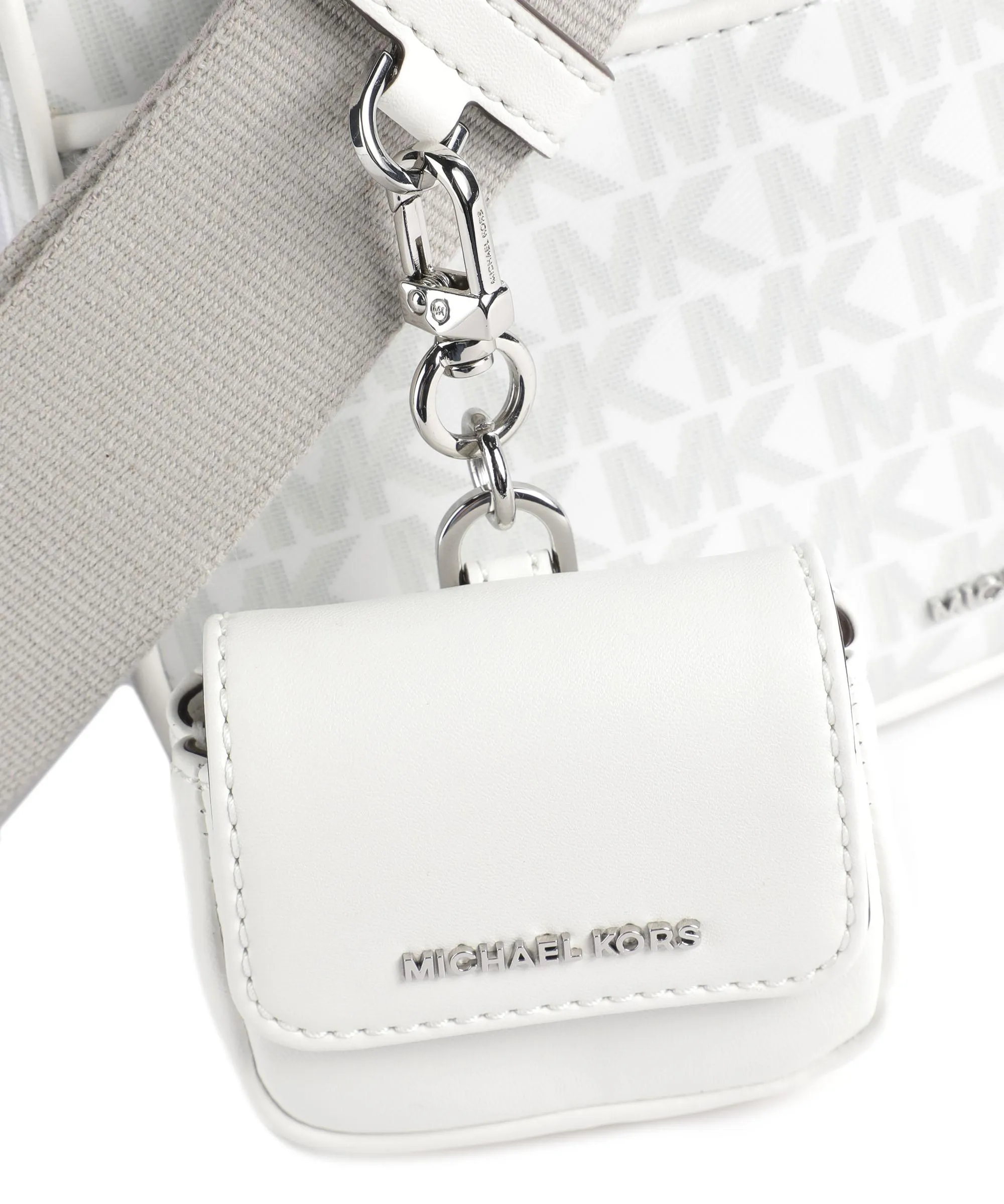  Michael Kors Jet Set Borsa a tracolla plastica, cotone bianco  