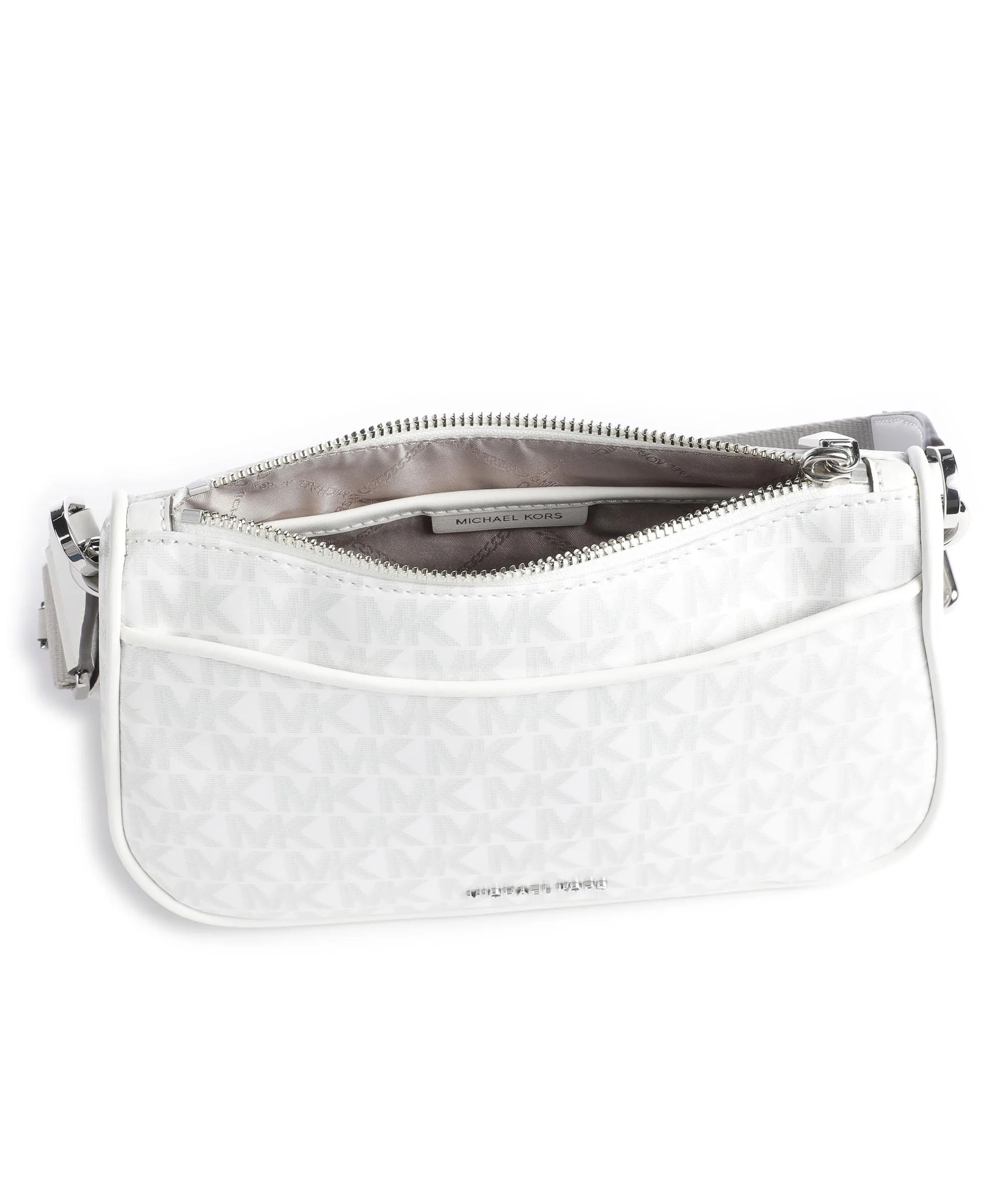  Michael Kors Jet Set Borsa a tracolla plastica, cotone bianco  