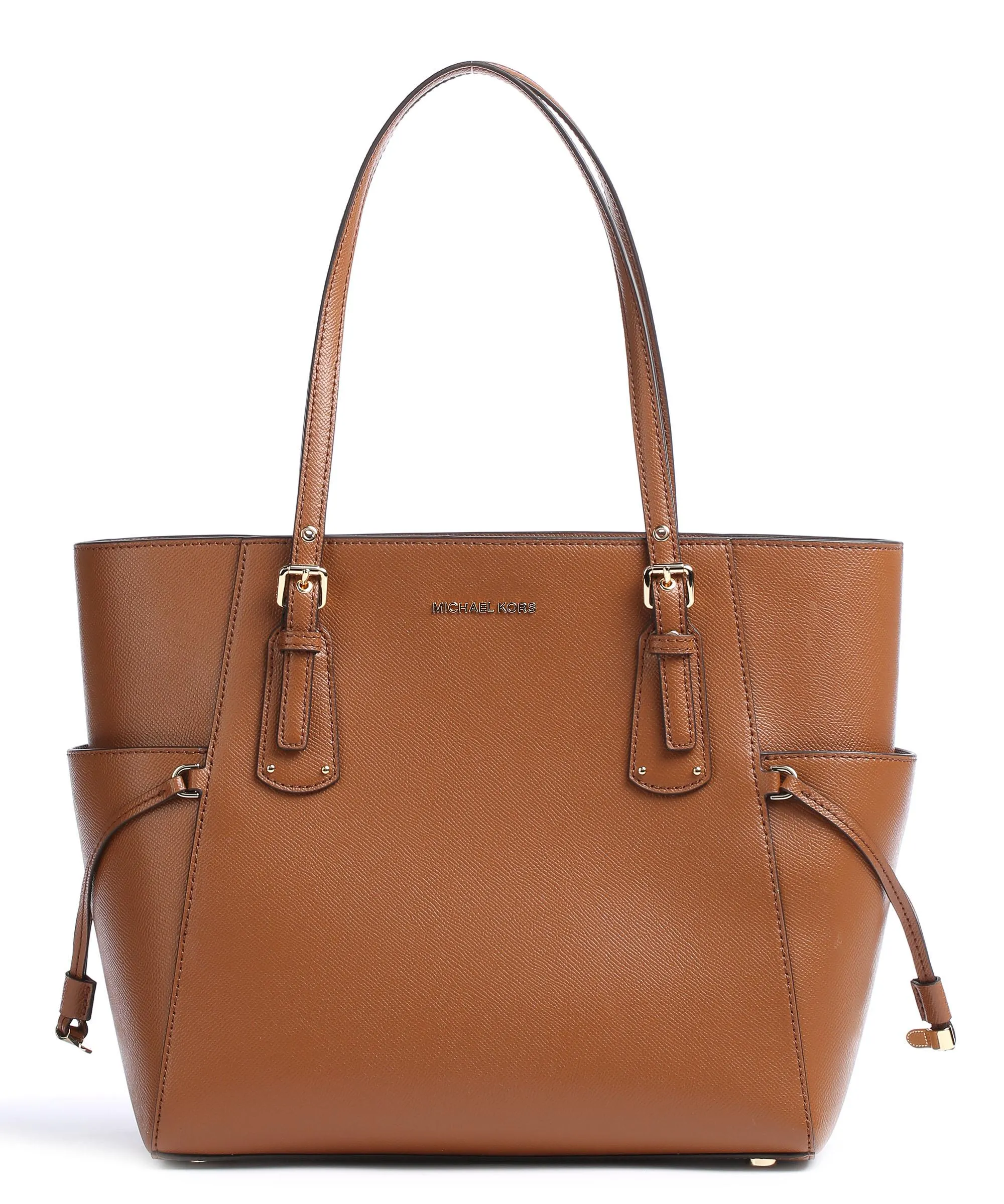  Michael Kors Voyager Borsa shopper 13″ pelle di vacchetta grana marrone  