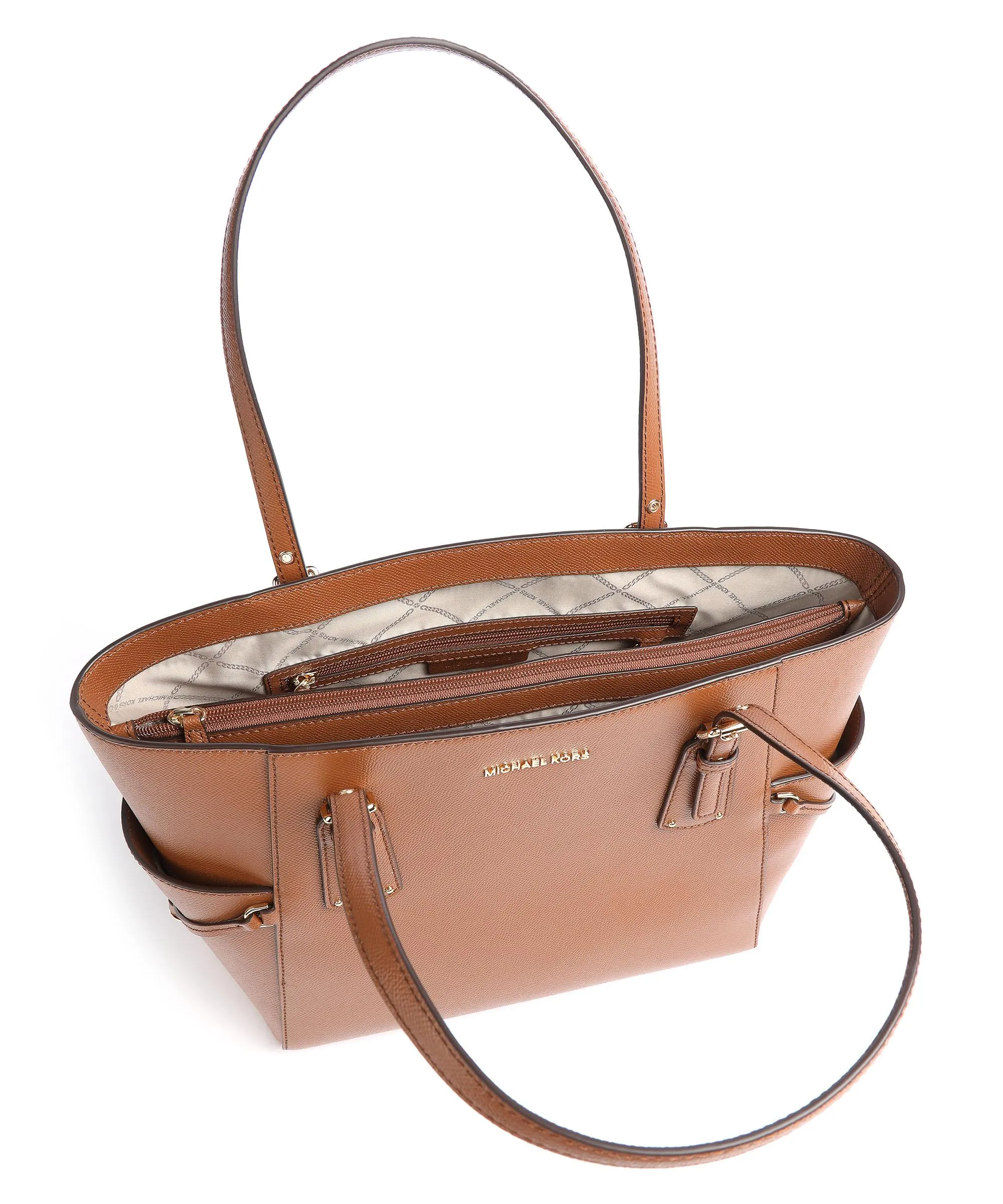  Michael Kors Voyager Borsa shopper 13″ pelle di vacchetta grana marrone  