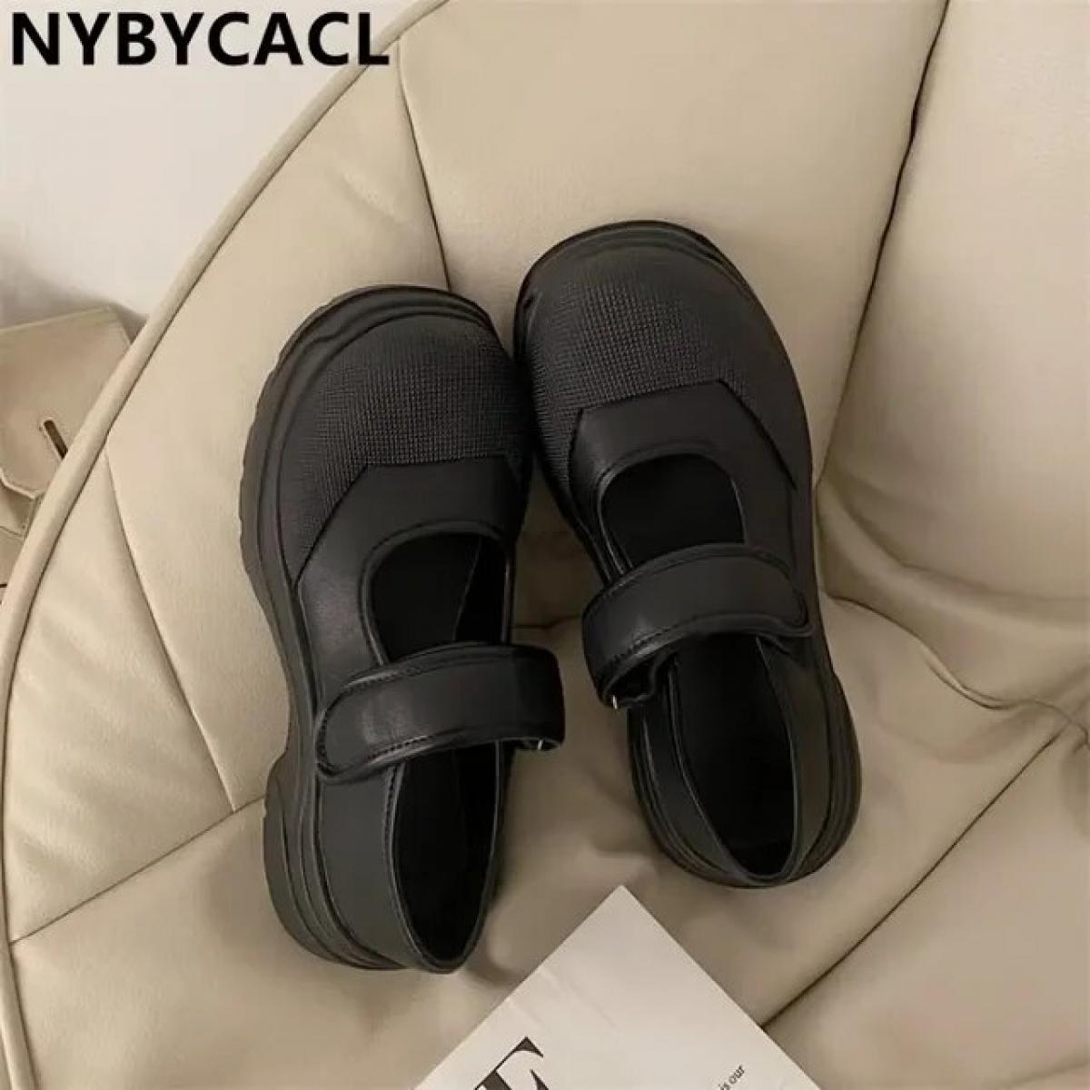 Nuove espadrillas da donna in stile francese con gancio e piattaforma casual, scarpe vintage per ragazze nere quotidiane