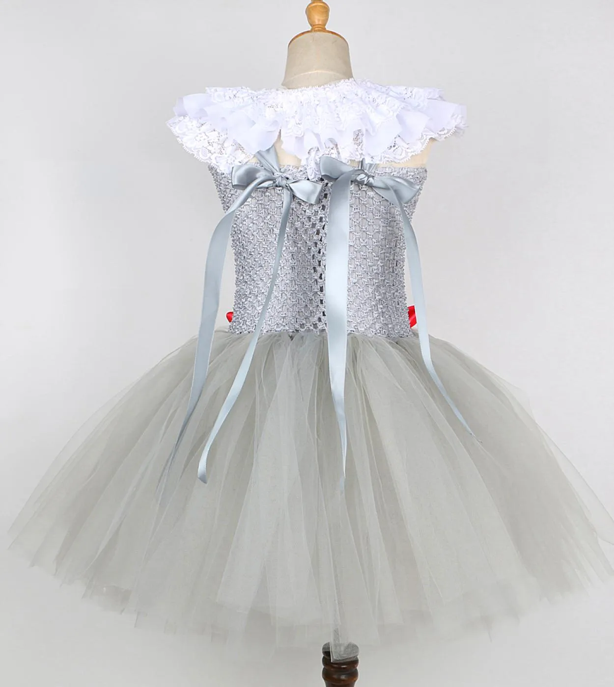 Pagliaccio grigio Costume di Halloween per ragazze Tutu Dress Joker Kids Cosplay Outfit Abiti da principessa Festa di carnevale