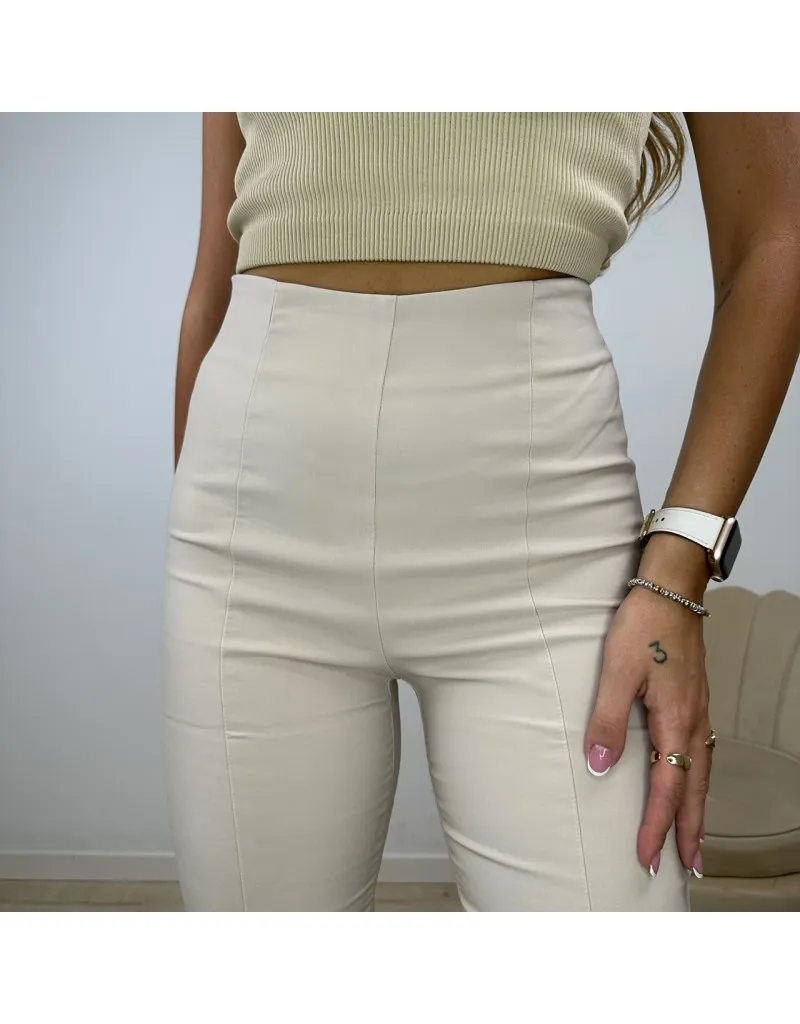 PANTALONE CON SPACCHETTI BEIGE