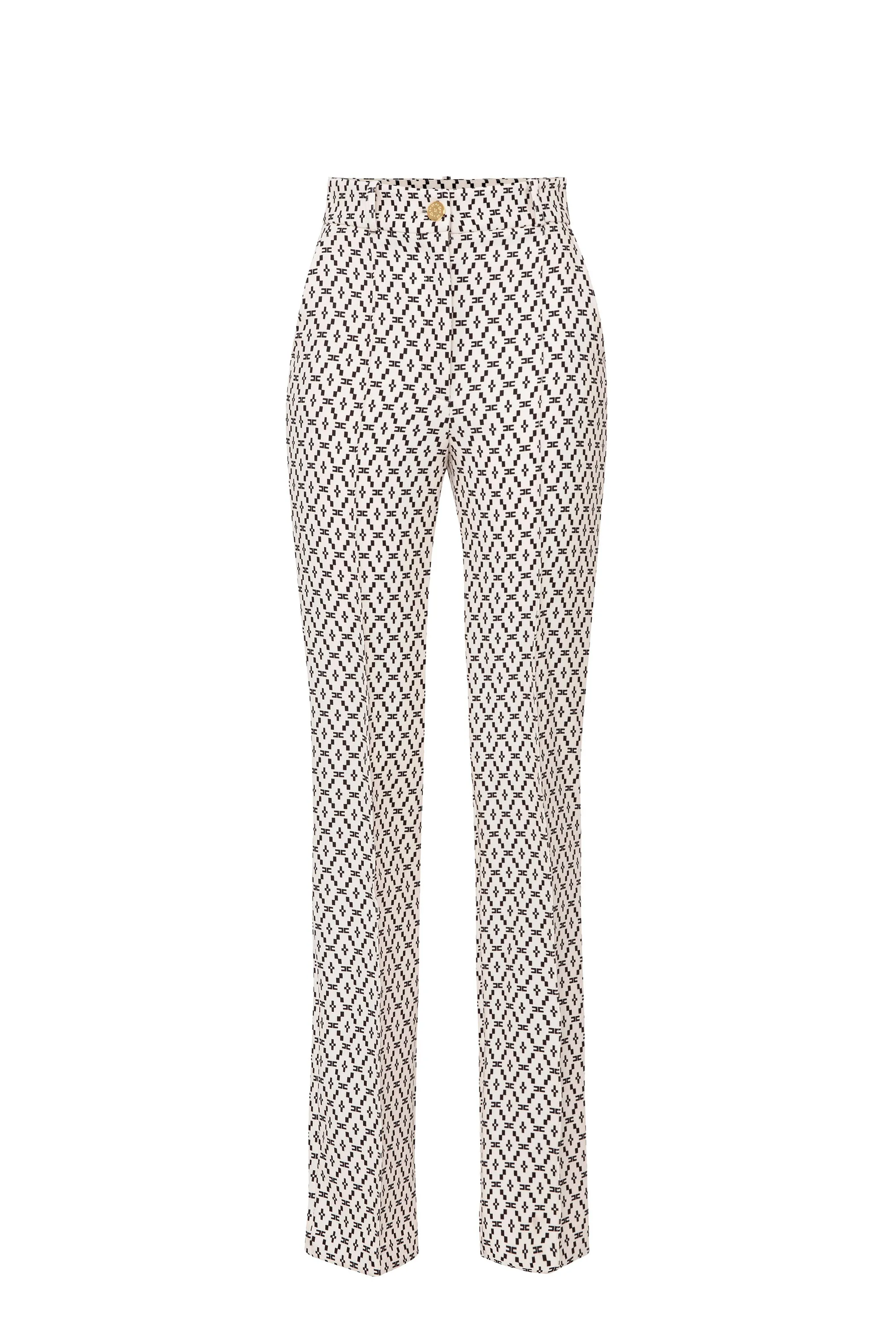 Pantalone in doppio crepe stampato con disegno Losanga
