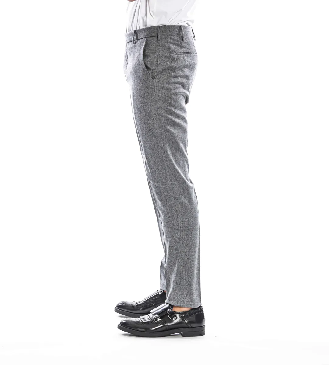 Pantalone in flanella di lana REDA grigio chiaro | BERWICH
