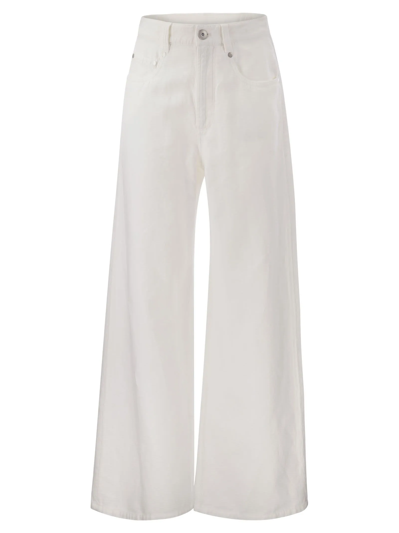 Pantalone Relaxed in cover di cotone e lino tinto capo