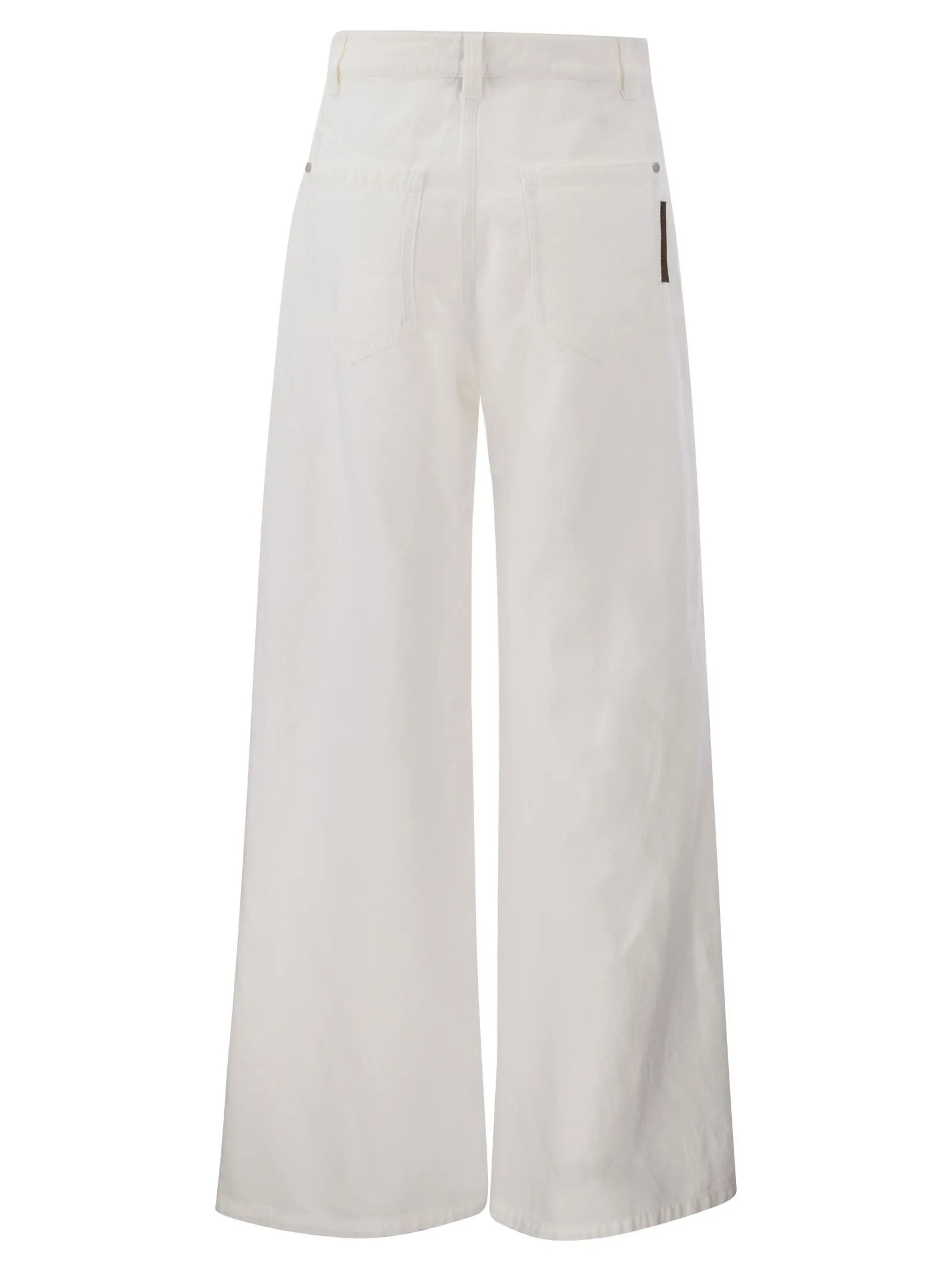 Pantalone Relaxed in cover di cotone e lino tinto capo