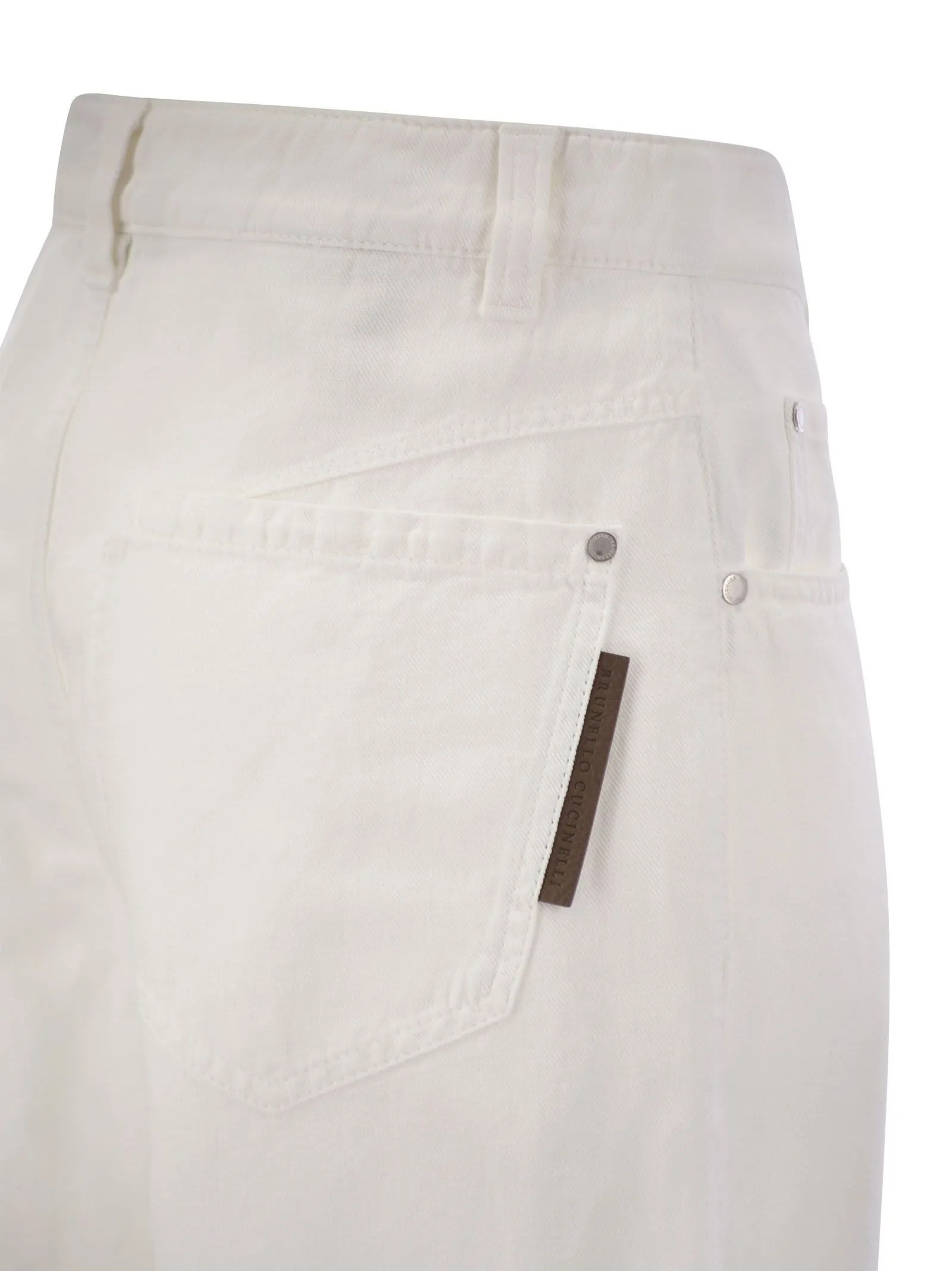 Pantalone Relaxed in cover di cotone e lino tinto capo