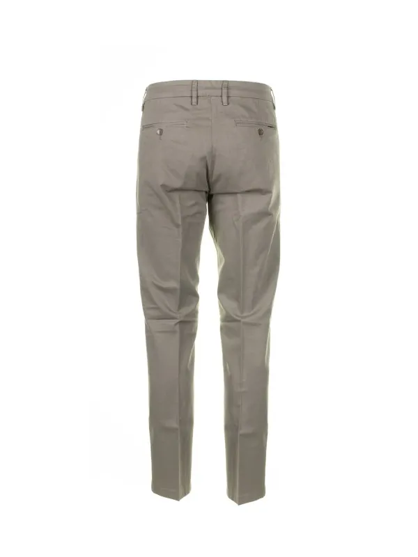 Pantalone tortora in cotone e lino