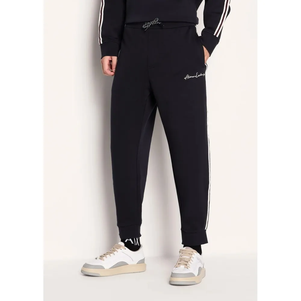 Pantalone tuta con logo e banda laterale