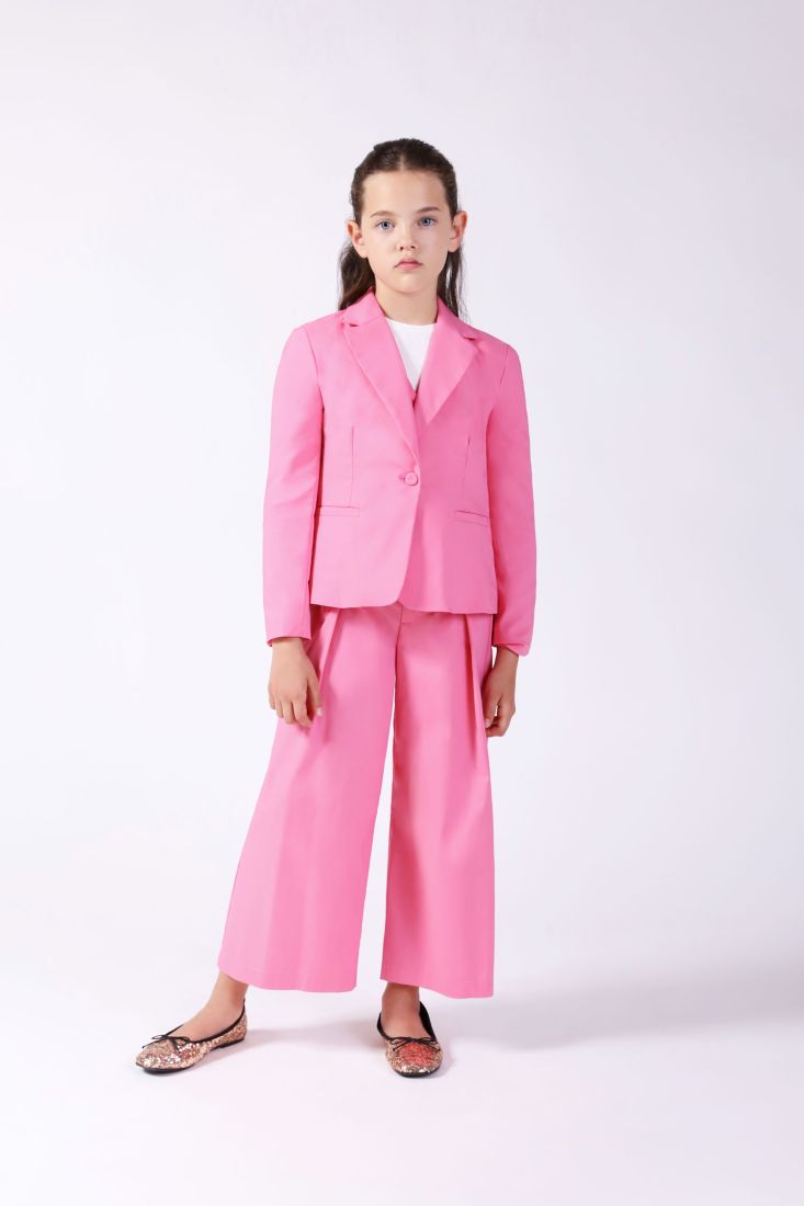 Pantaloni a palazzo bambina monocolour con pinces